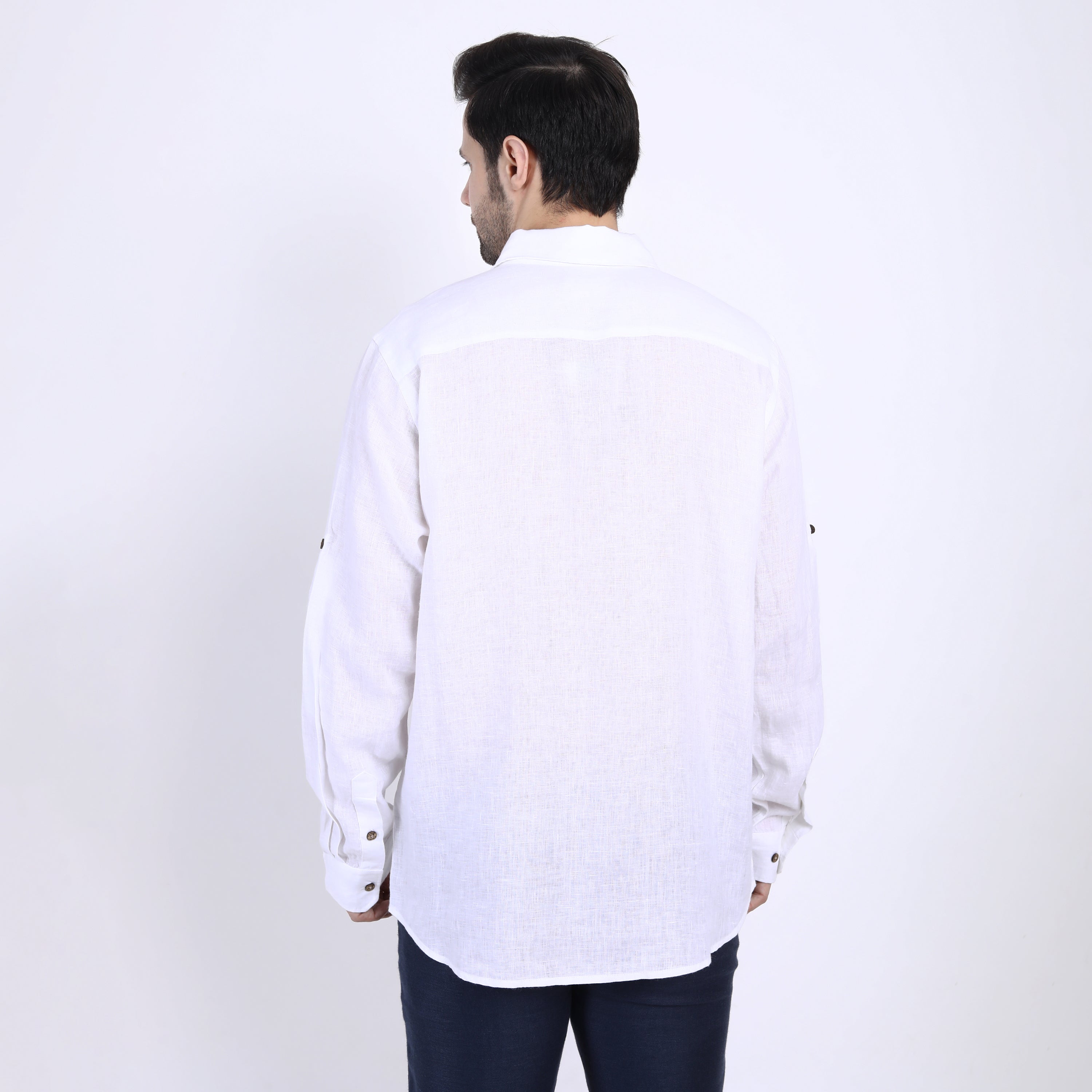 White Coco Embroidered Linen Shirt