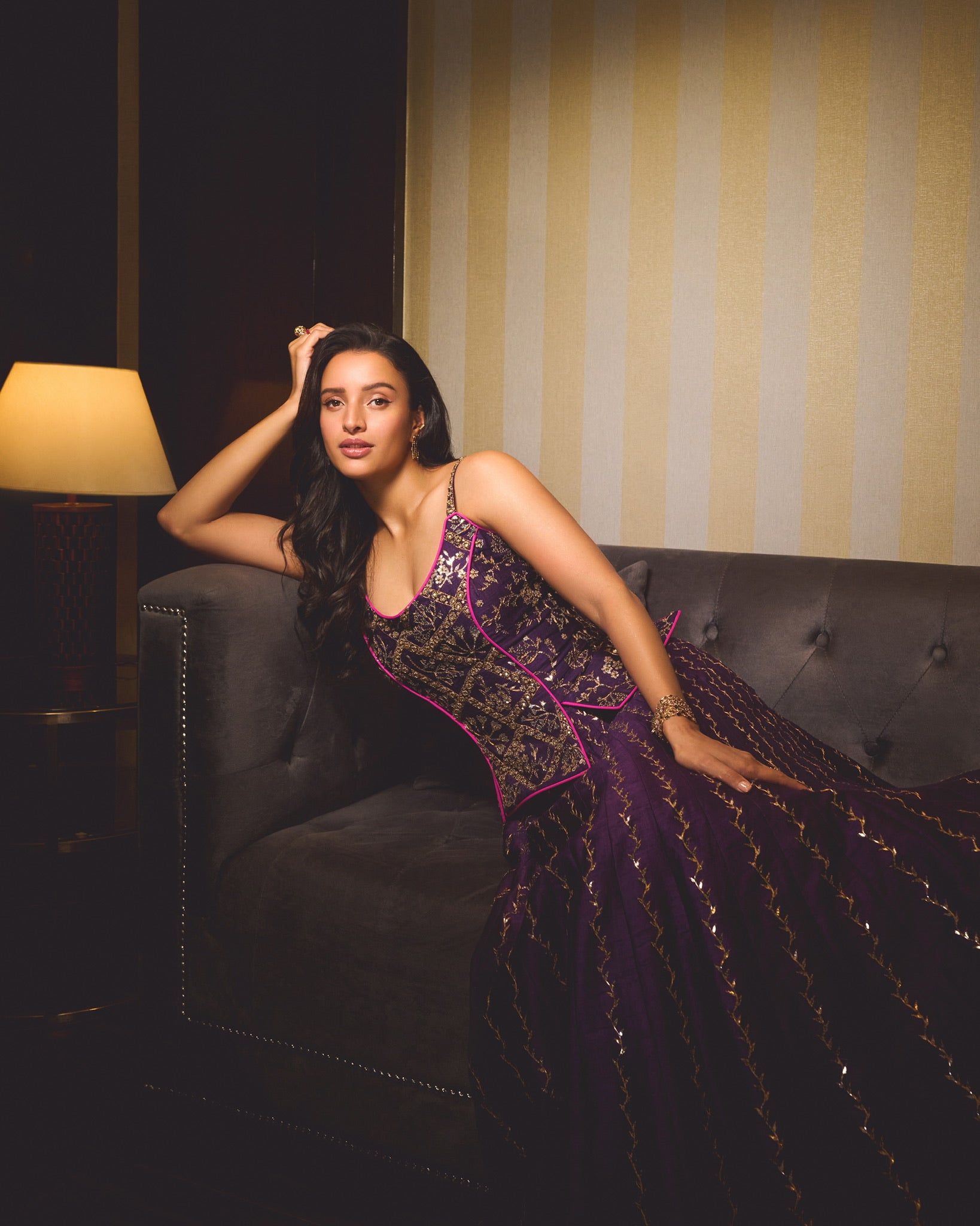 Baingani chadi lehenga set