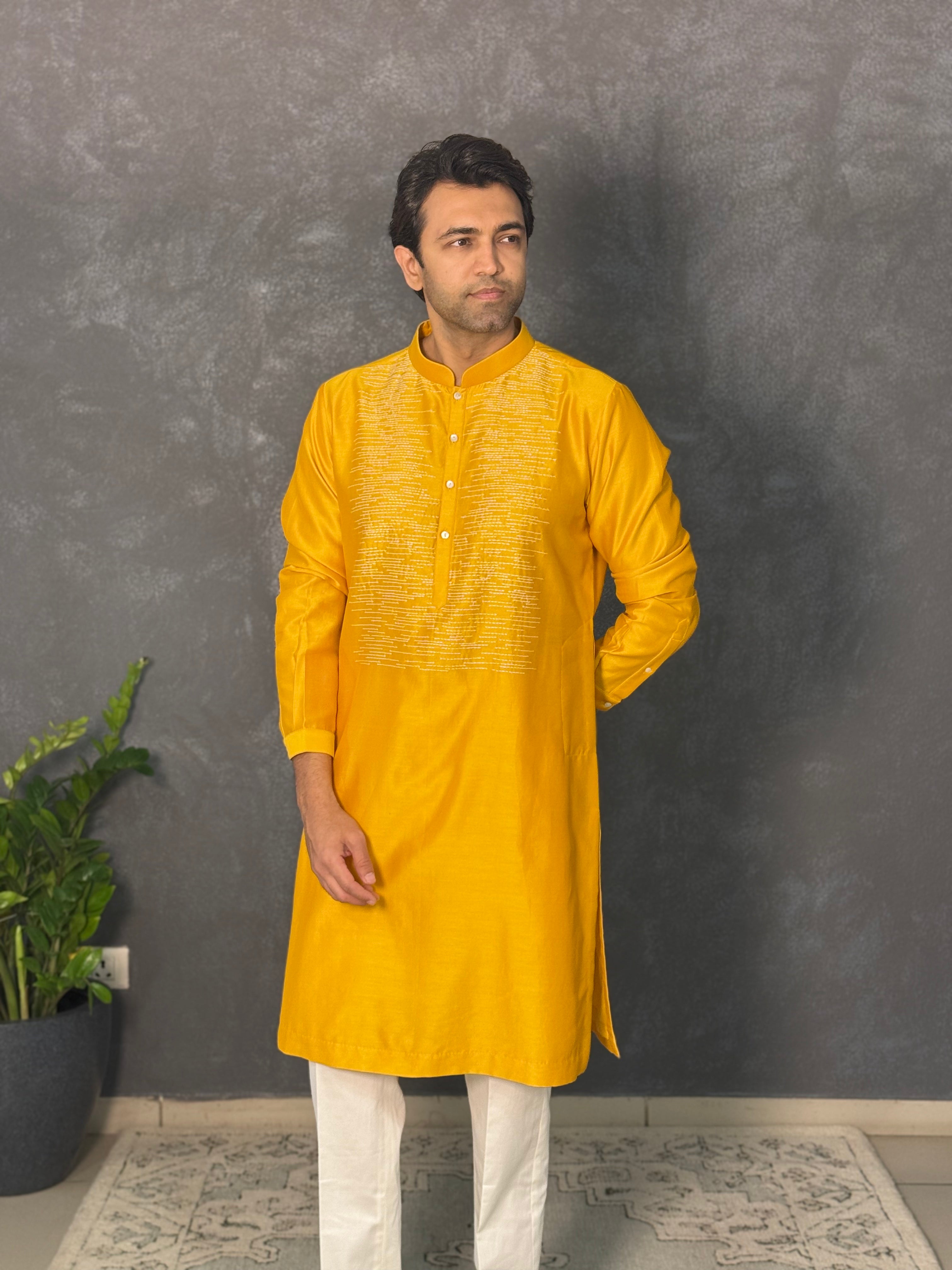 Sunburst Embroidered Kurta Set