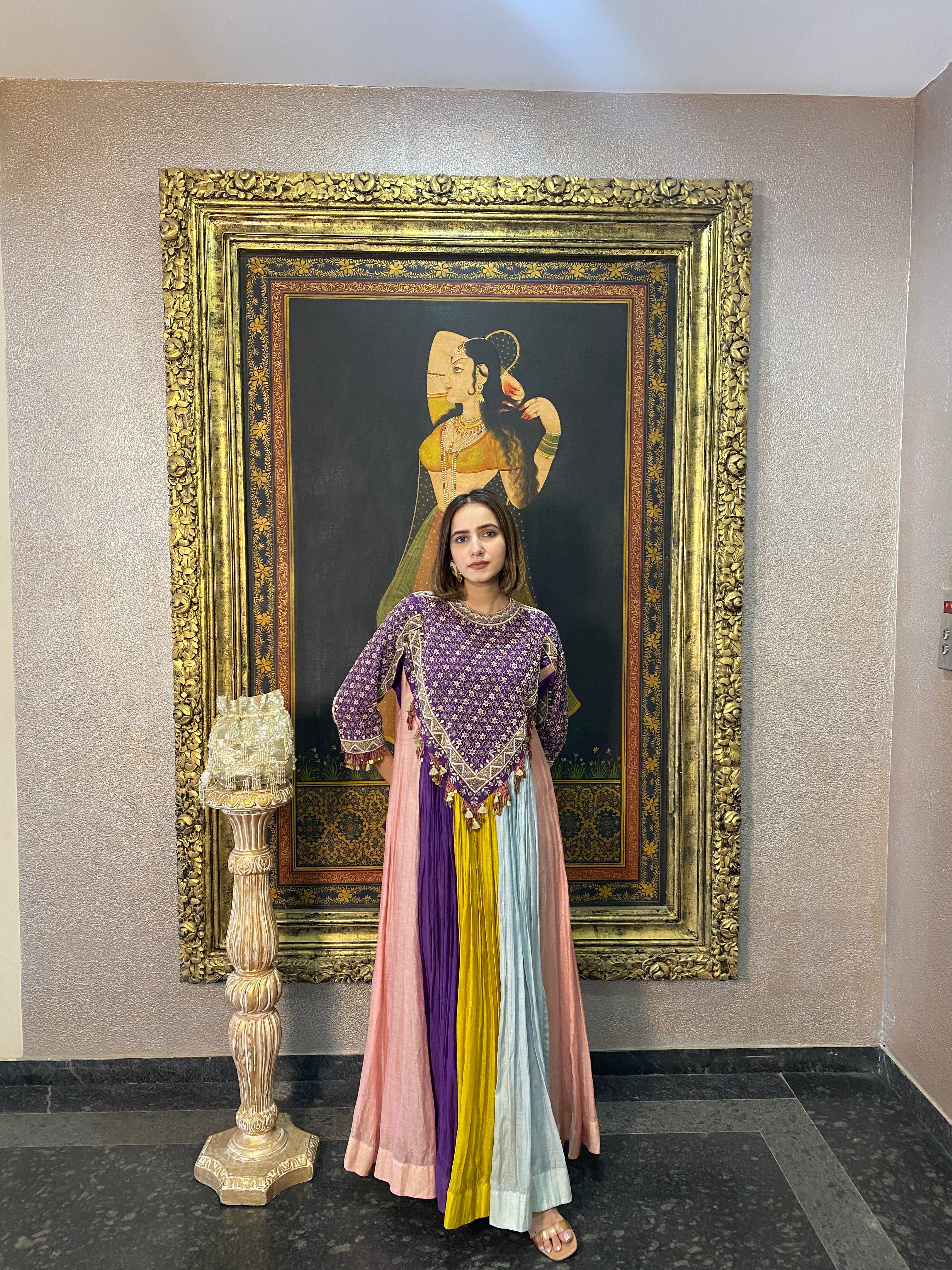 Avru Purple With Multicolor Kurta Set