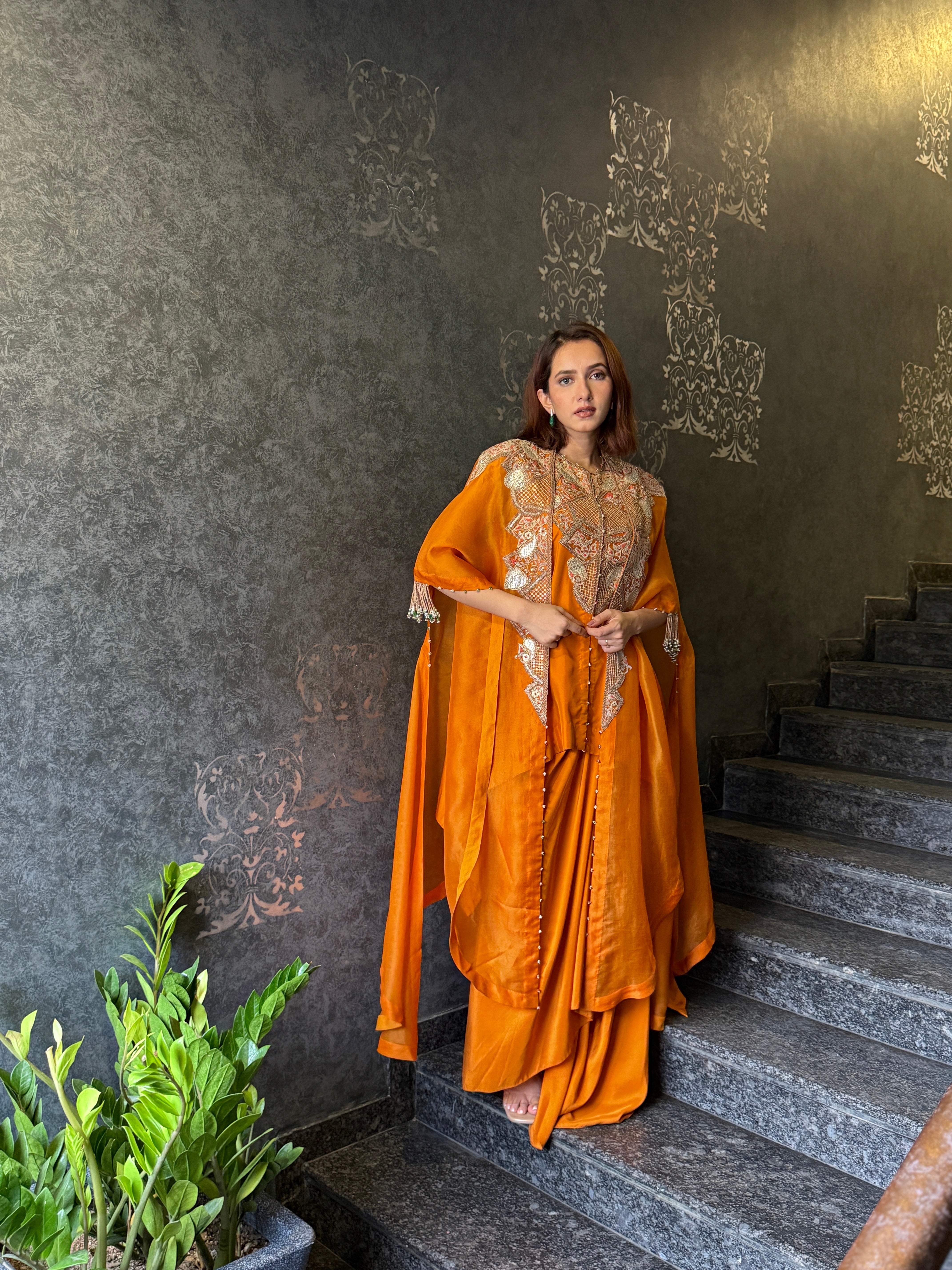 Orange - Butterfly Cape Set