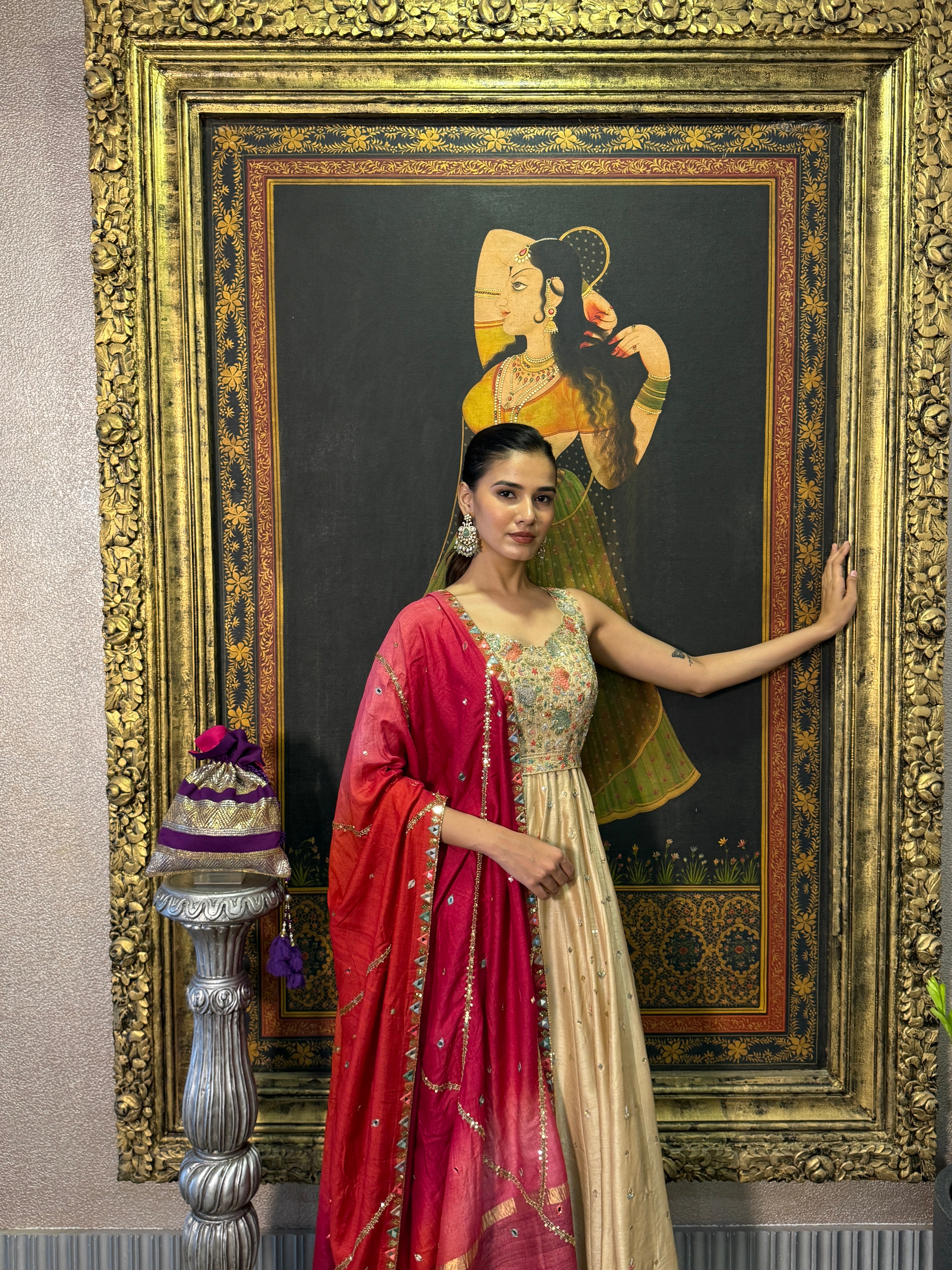 Embroidered Floor Length Dress