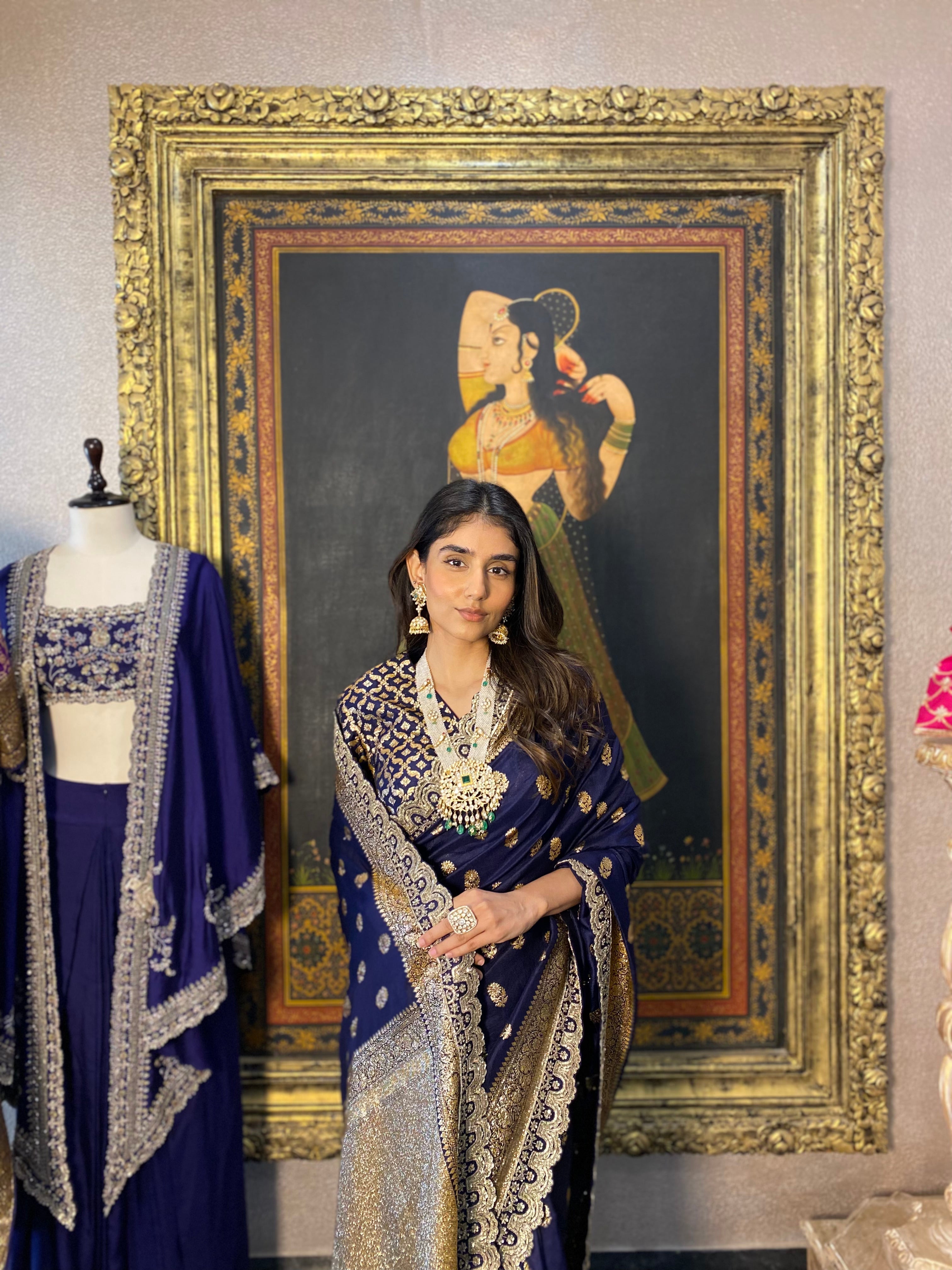 PURPLE BANARAS SAREE SET