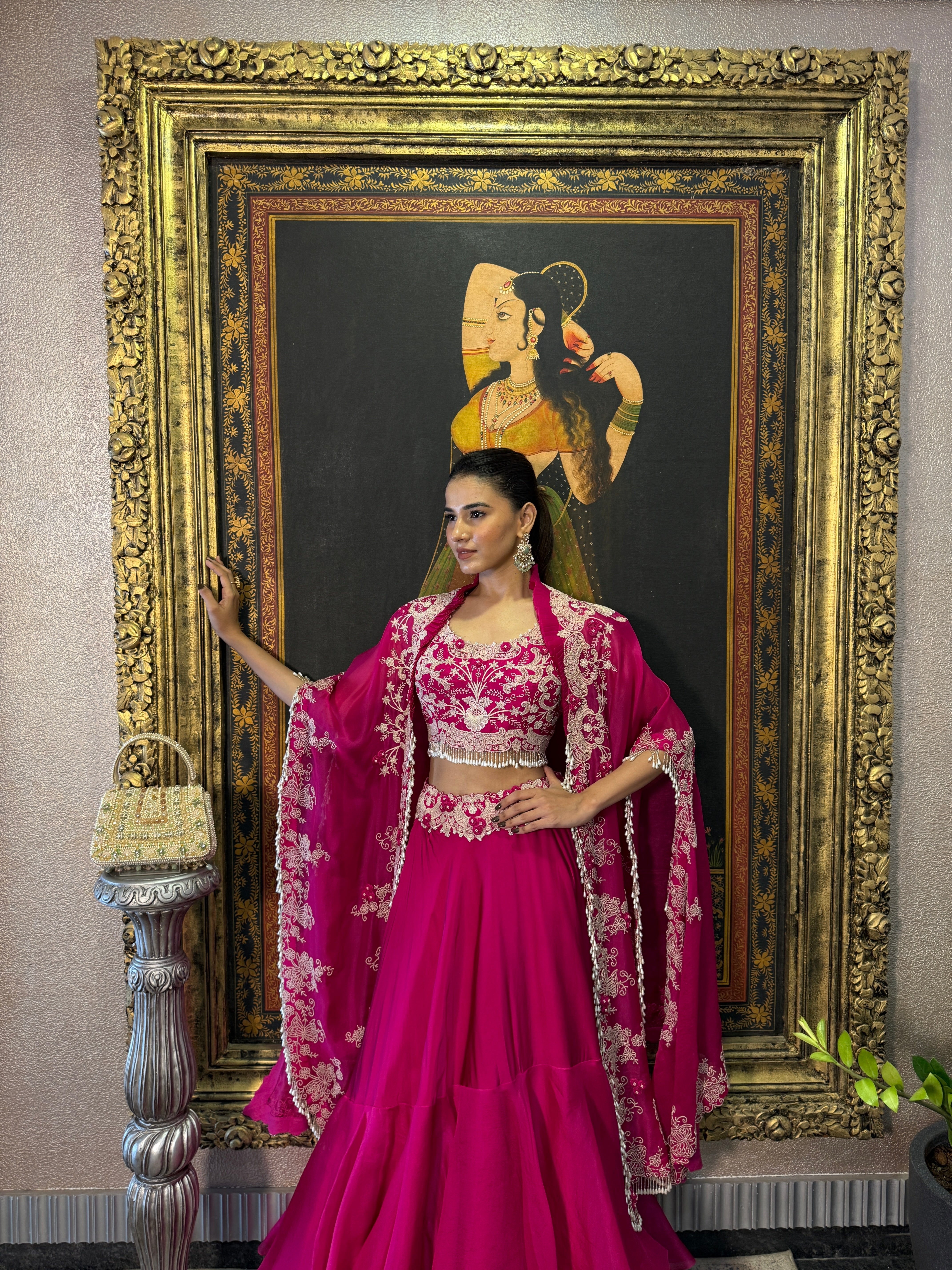 Pink Worl Butterfly Cape Set