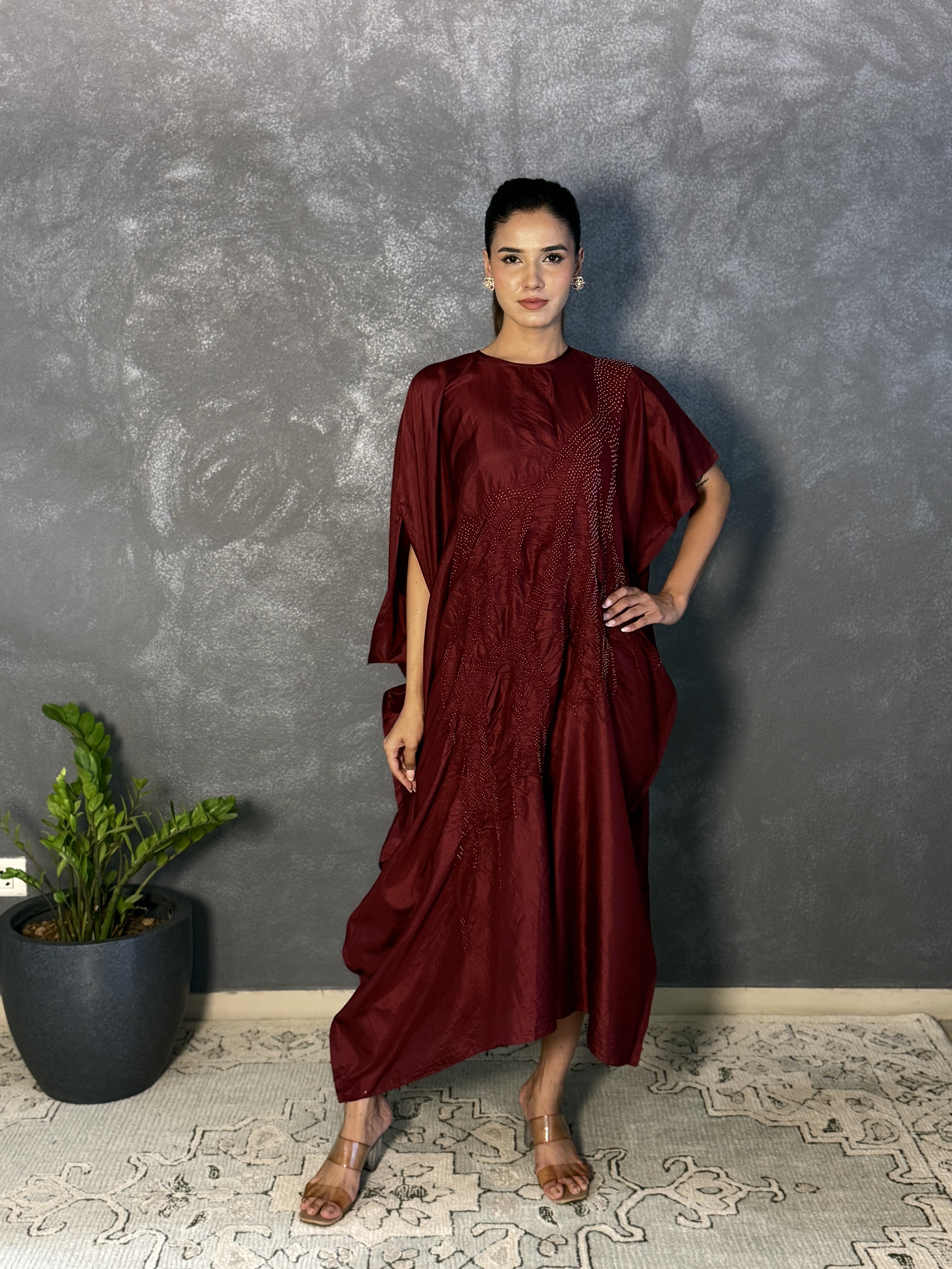 Chaac Dress - Burgundy