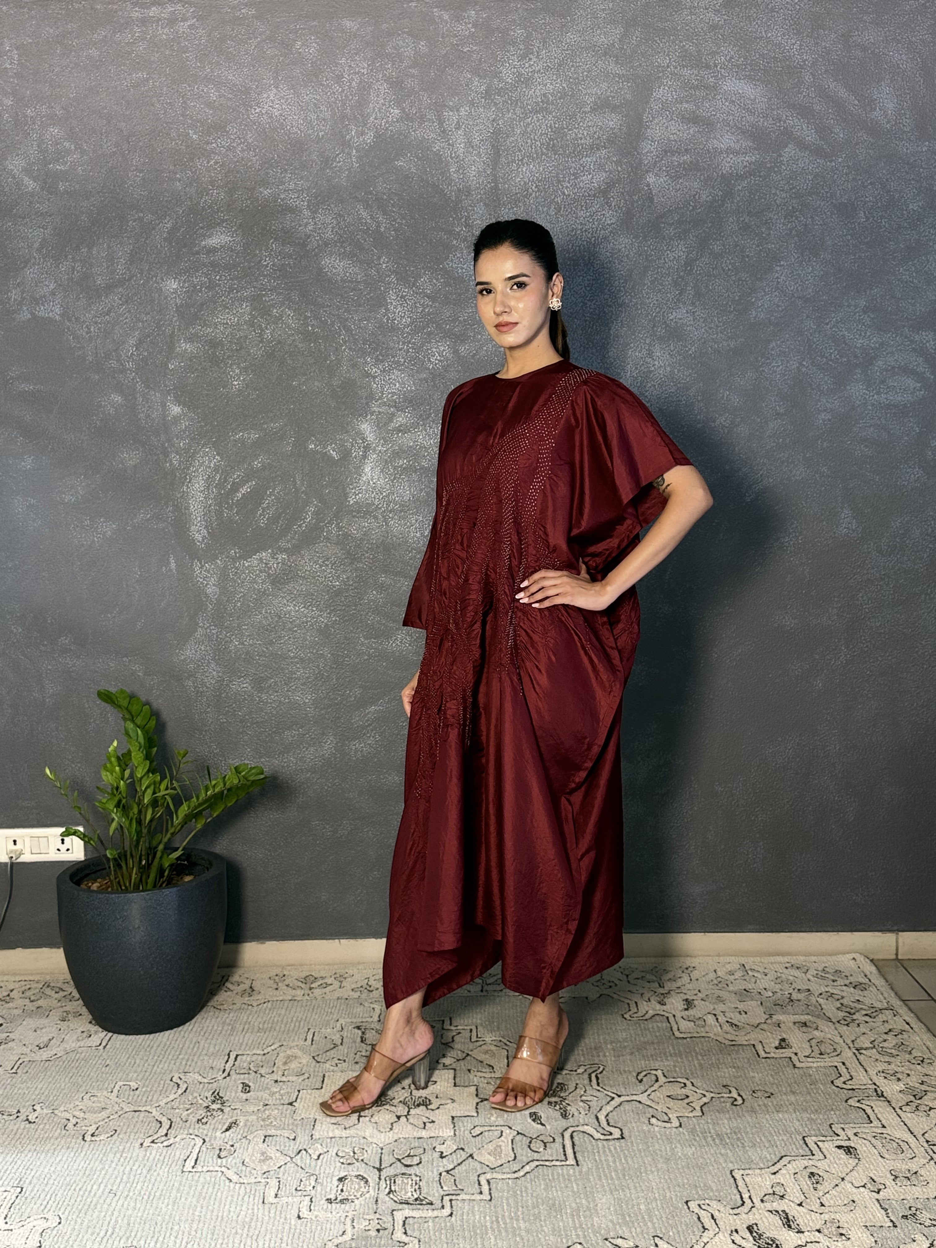 Chaac Dress - Burgundy