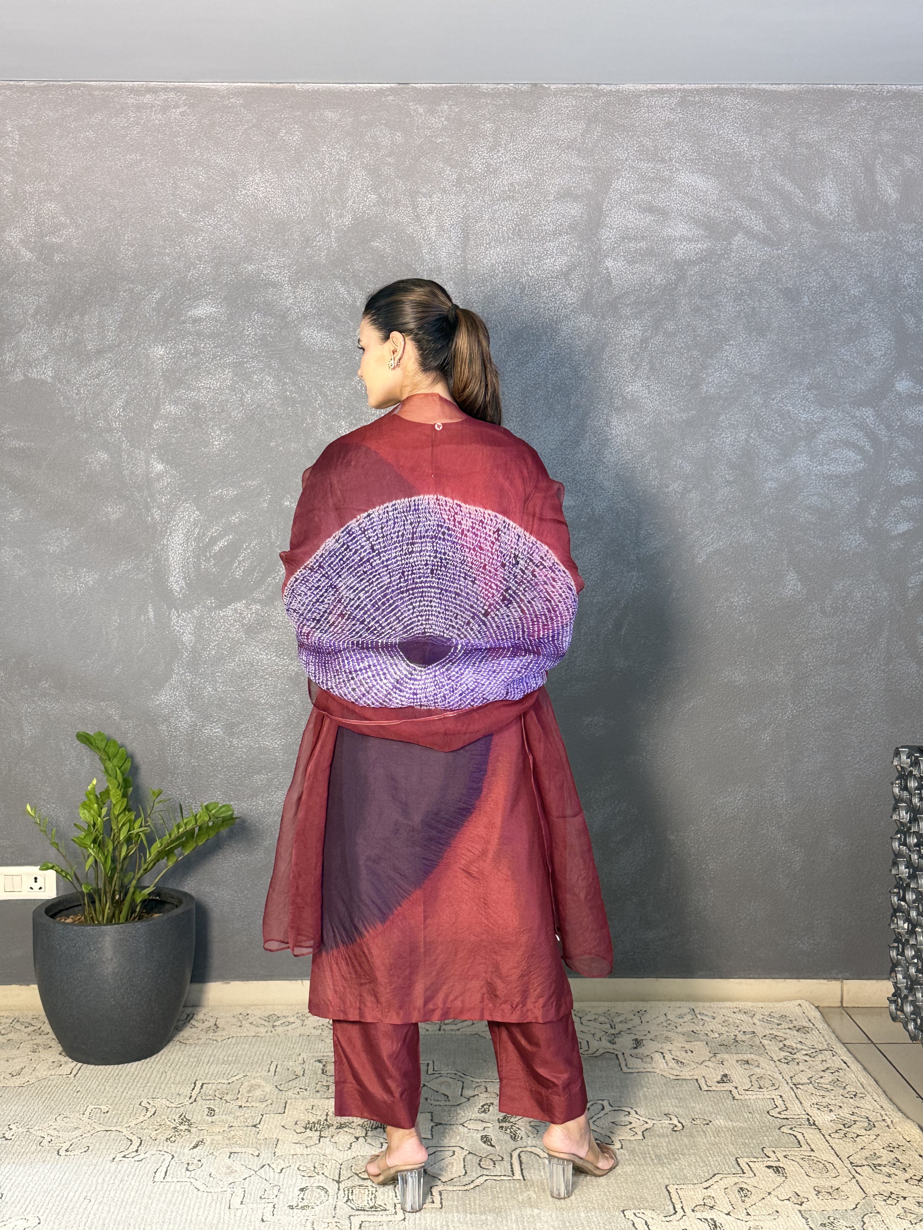 Polka Co-Ord - Burgundy/Navy