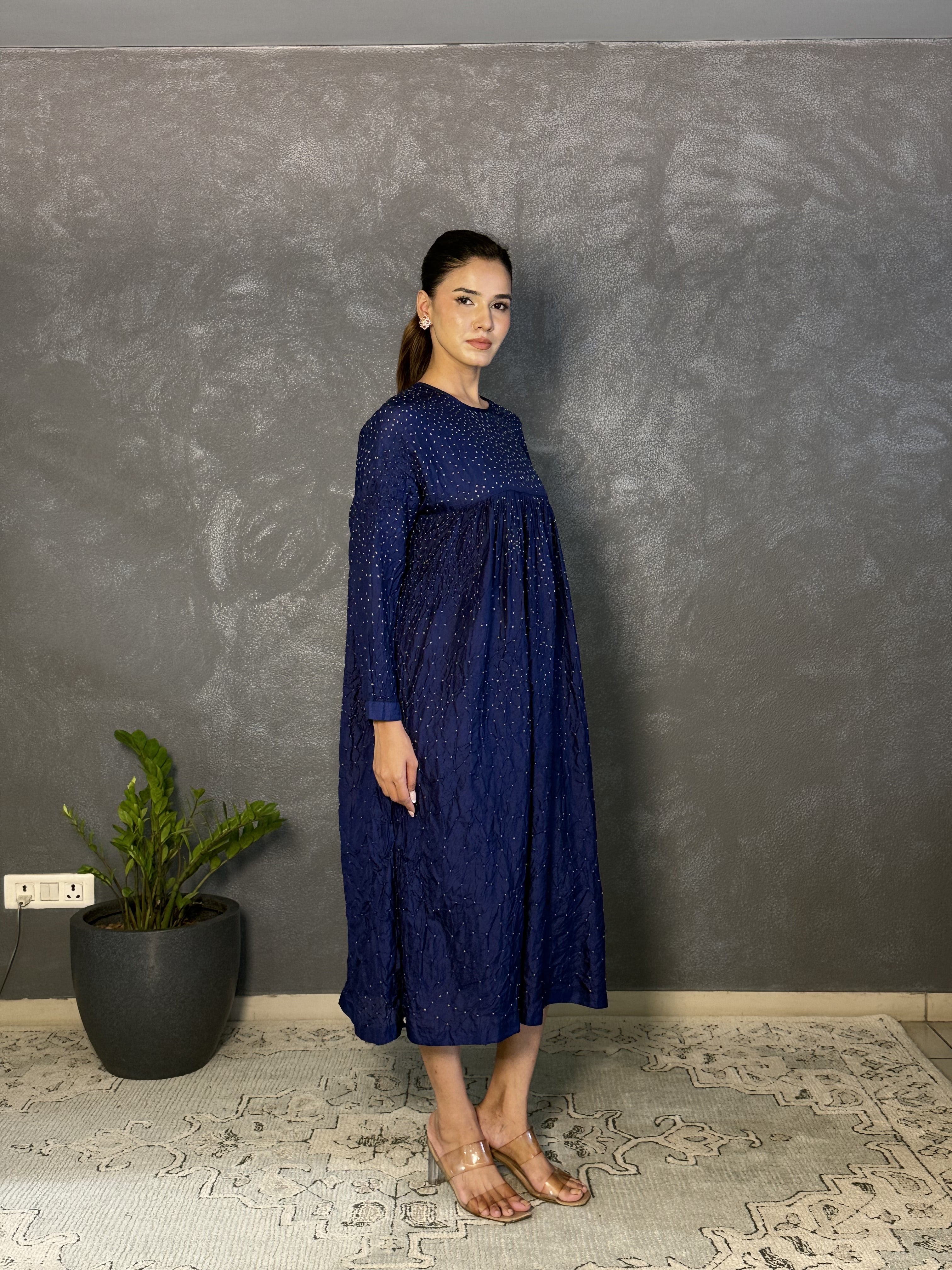 Rainer Dress - Navy - Lime