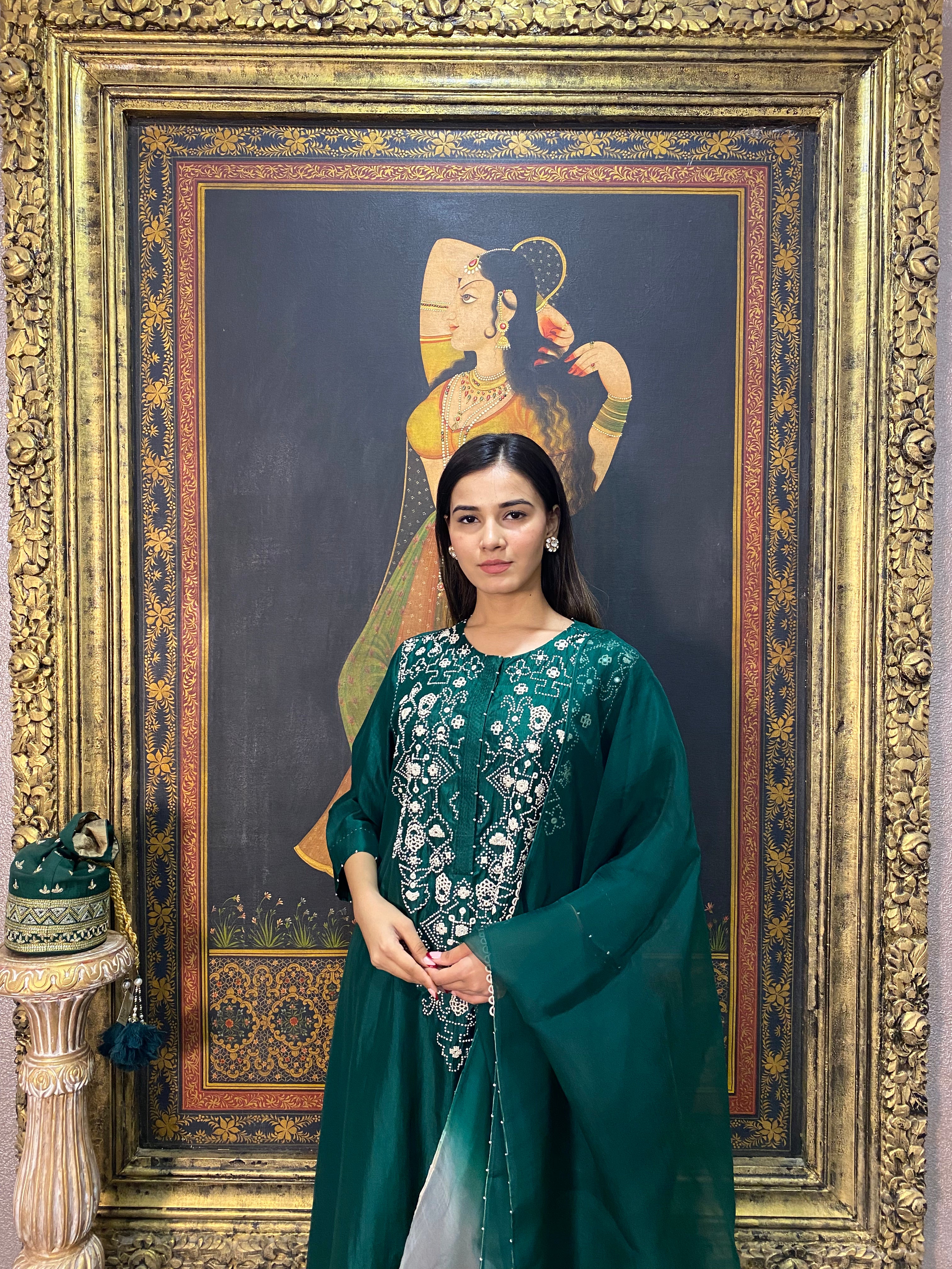 GREEN KURTA SET