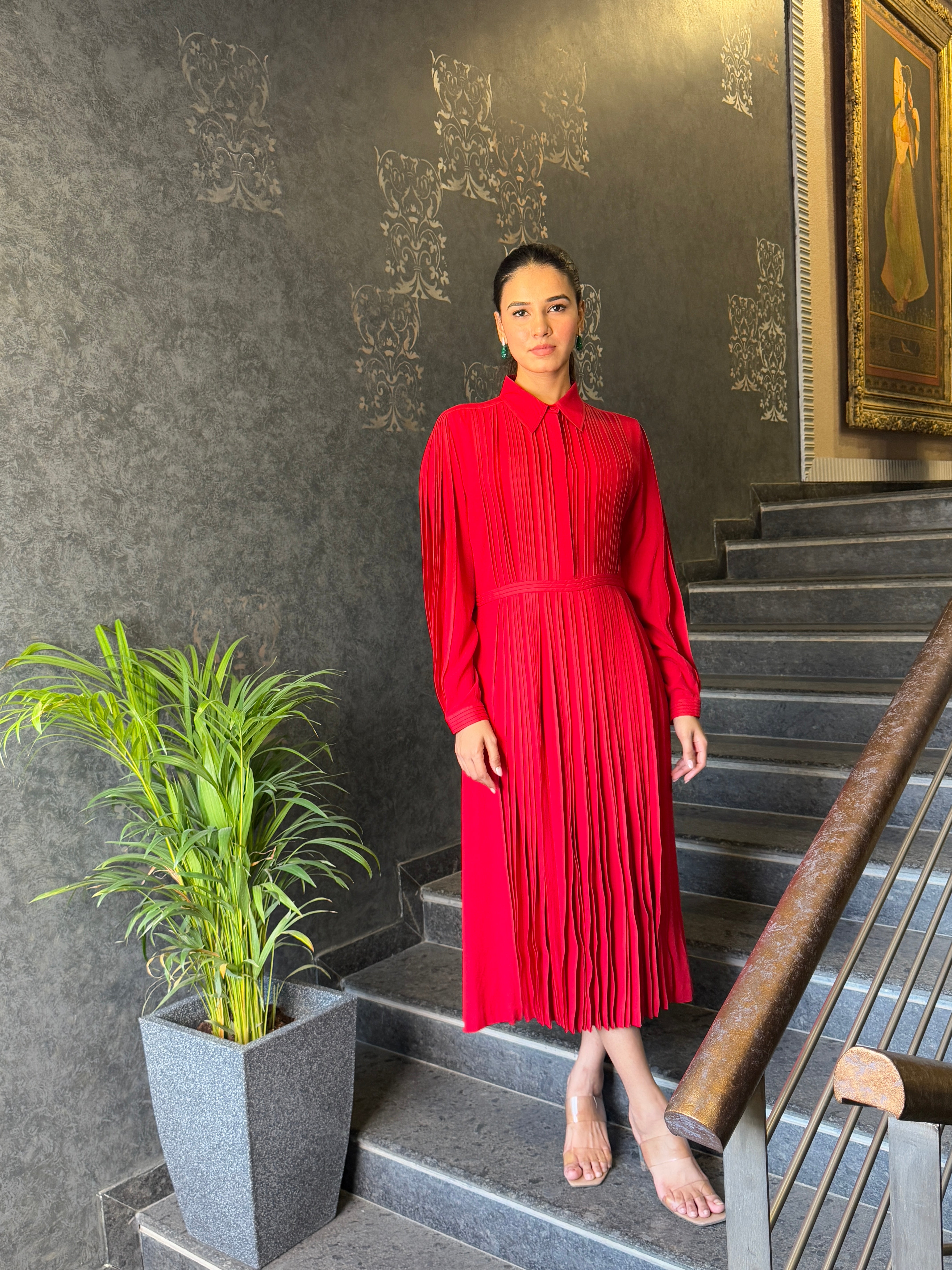 TONAL MIDI SHIRT DRESS