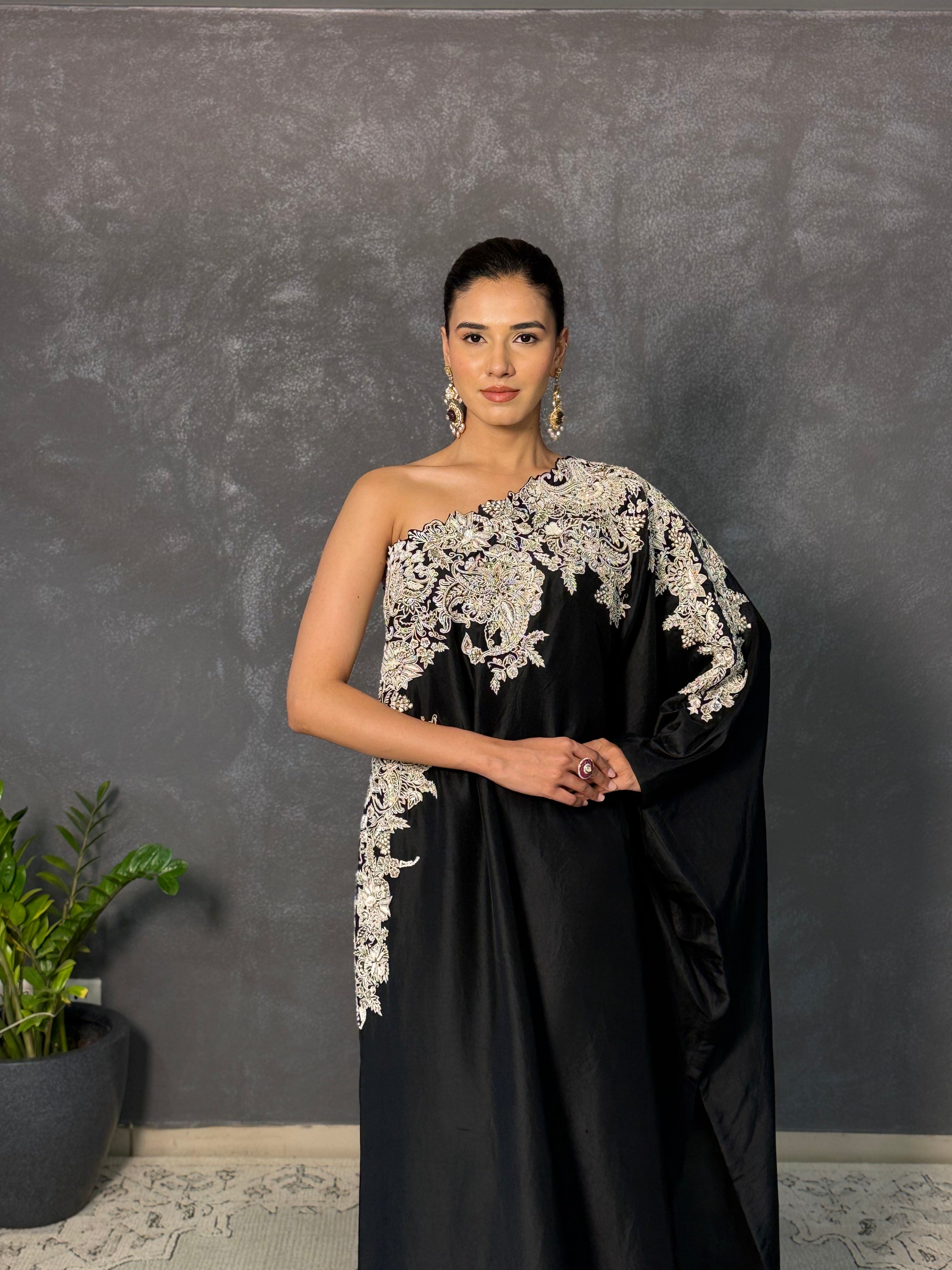 Black one shoulder dress