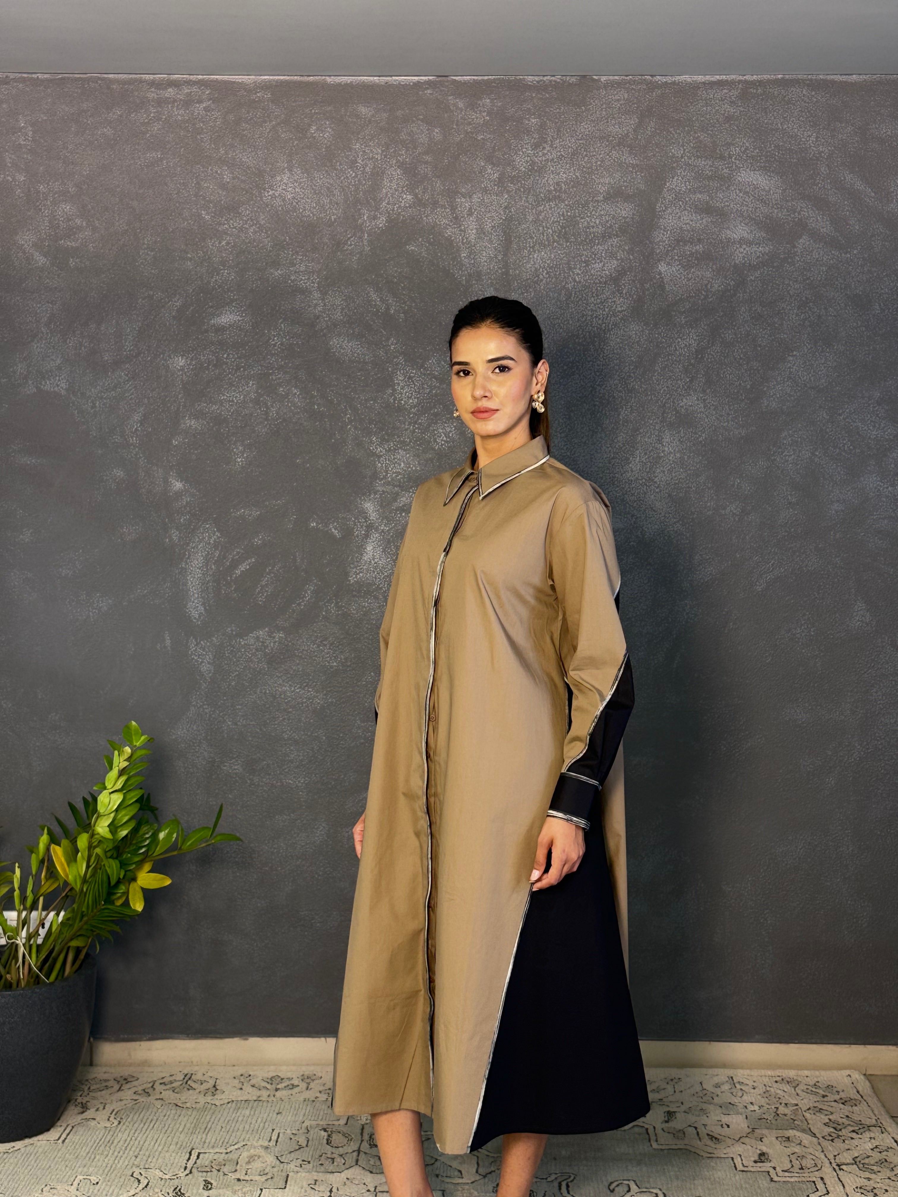 A line shirt dress