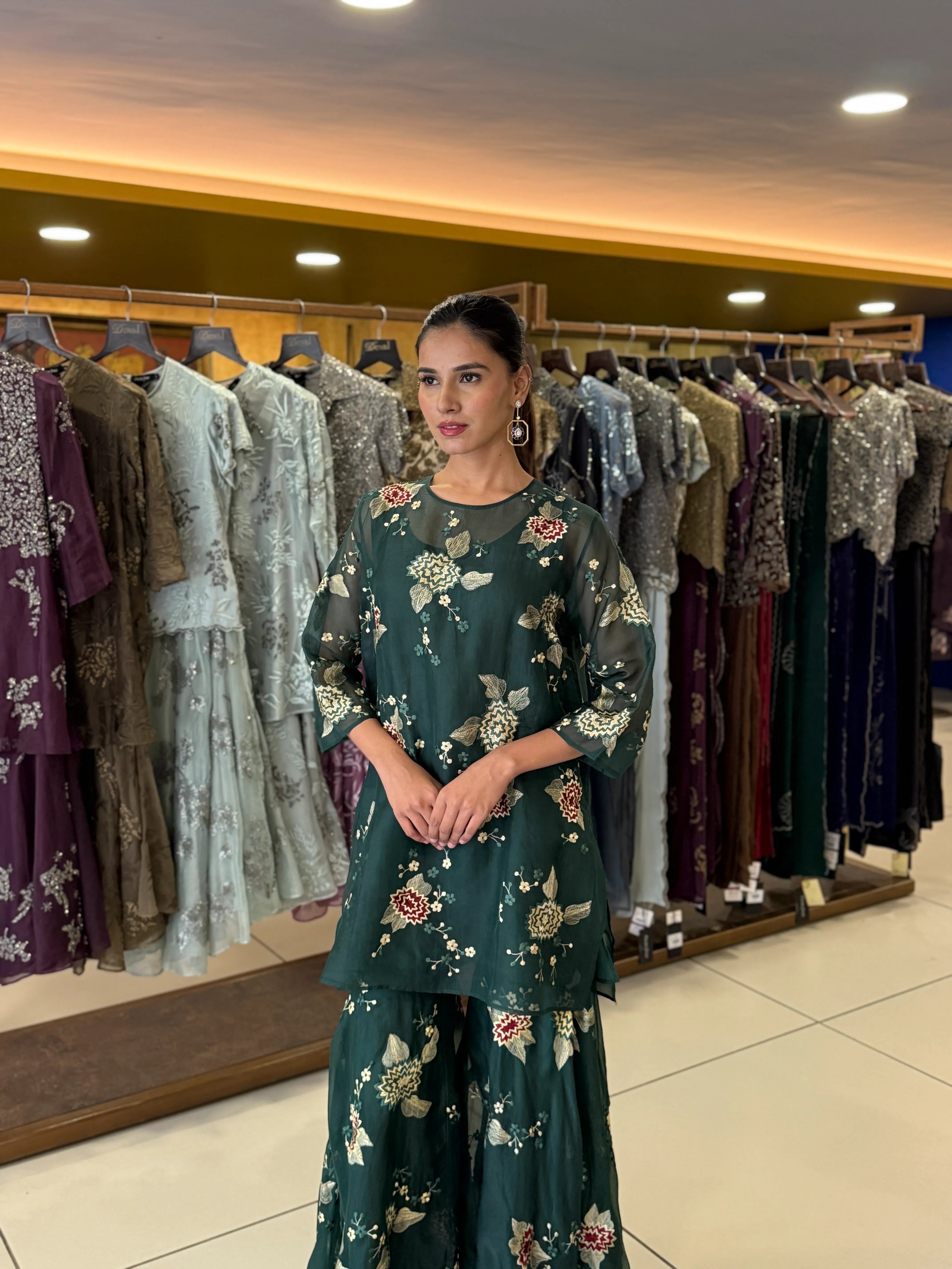 Emerald Multi Organza set