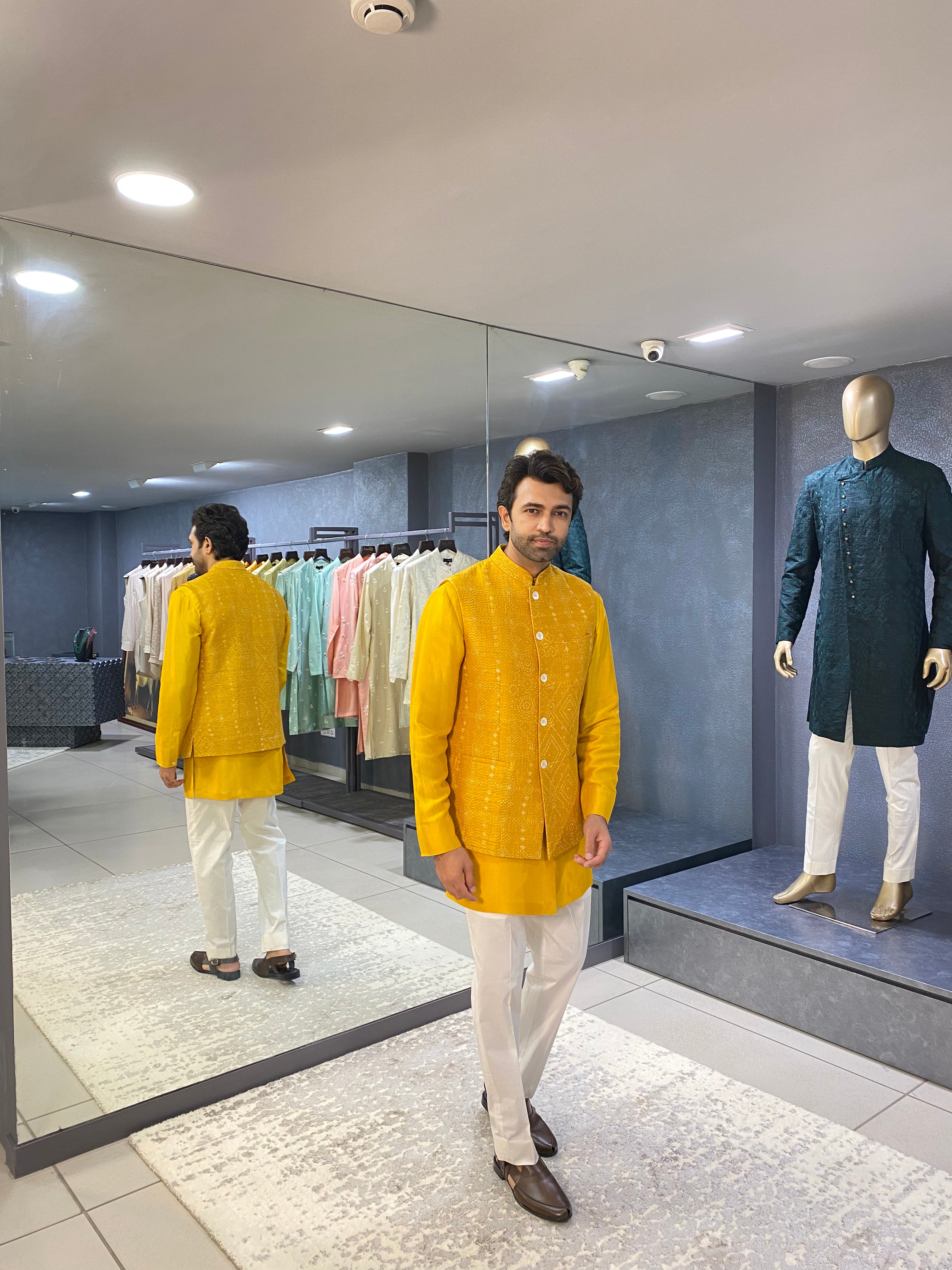 Sadri- Yellow Nehru Set