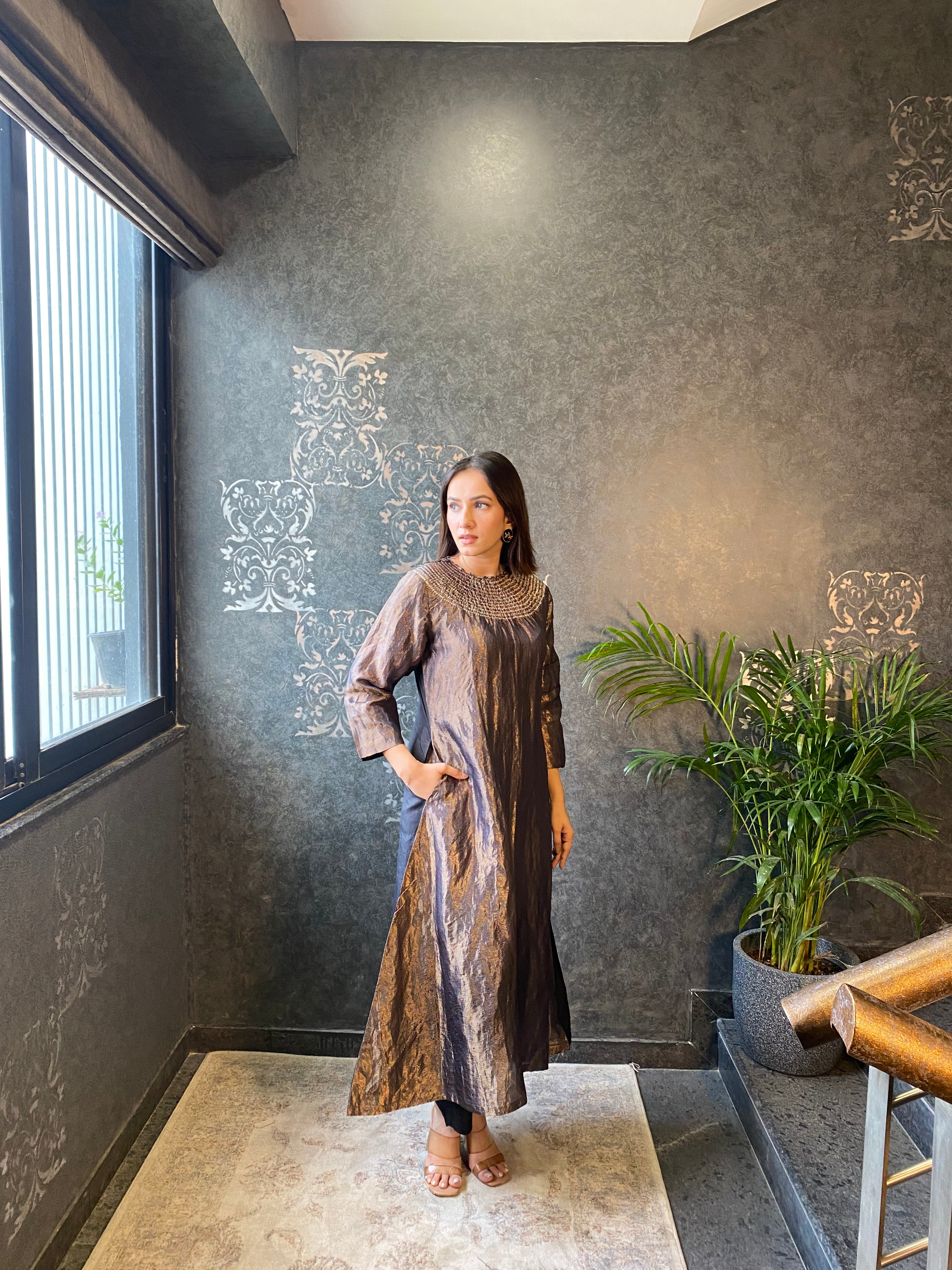 METALLIC SECTOR CO ORD SET BLACK