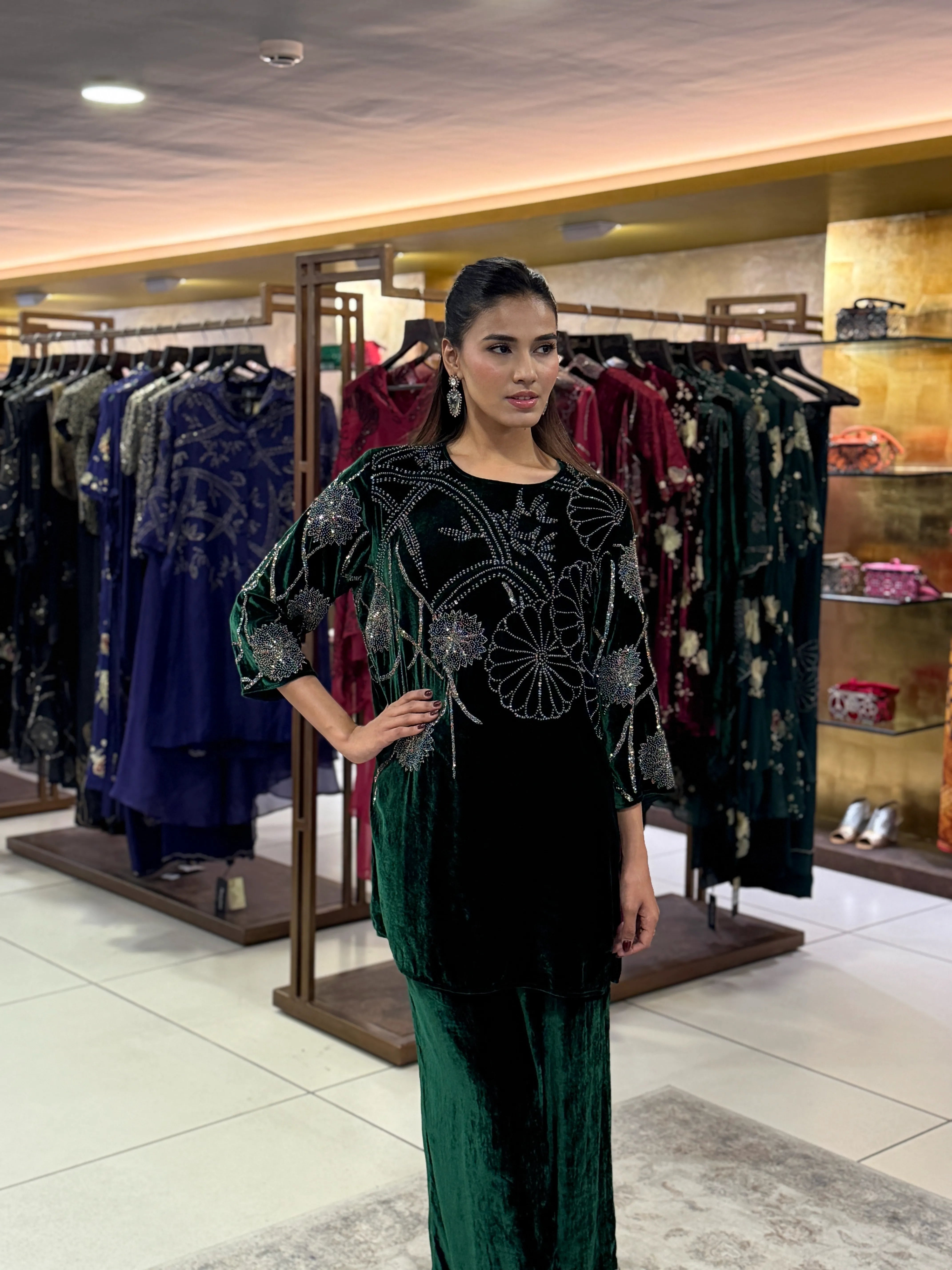 Emerald SLV Velvet SET