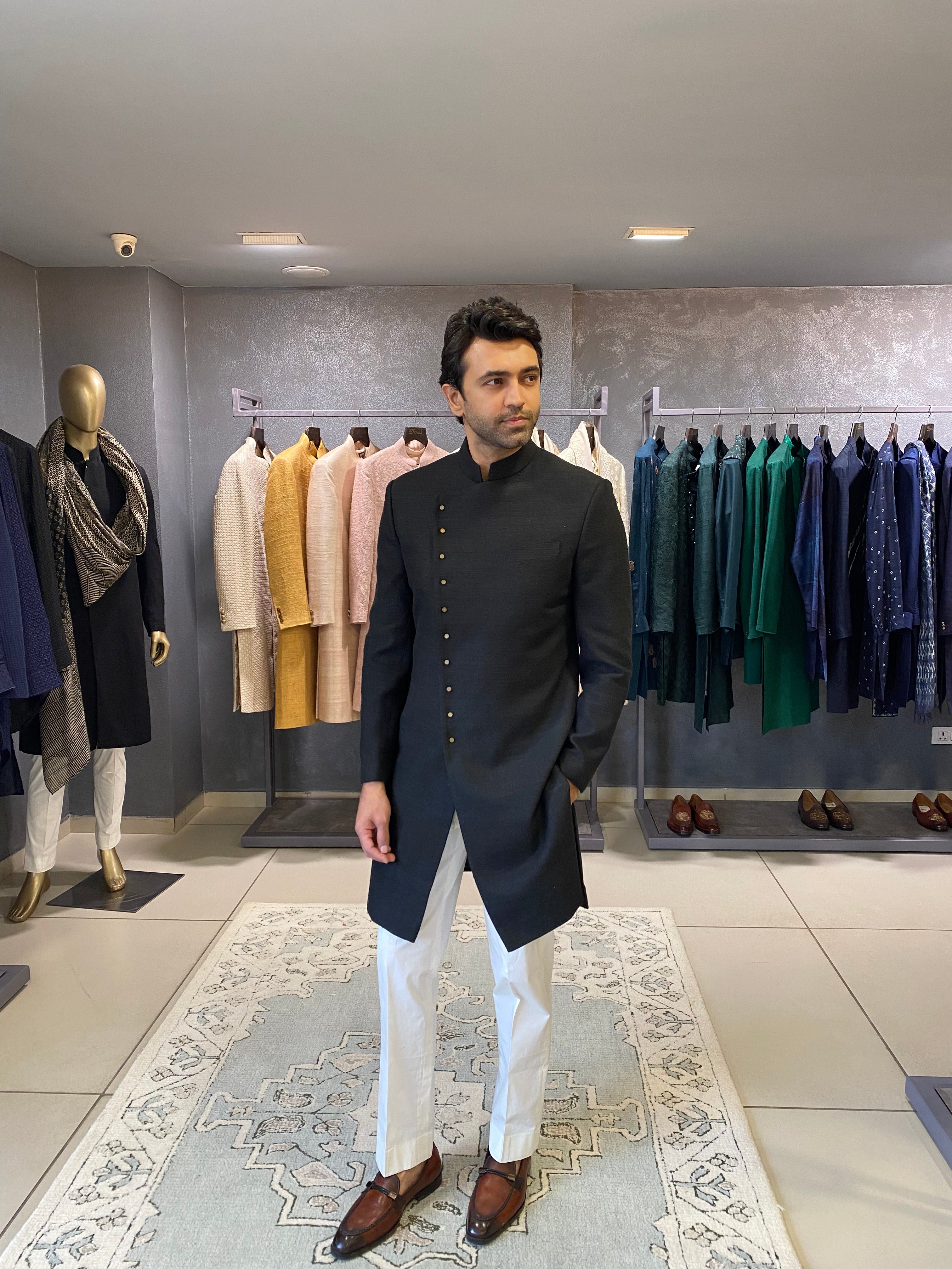 Asymmetrical - Black Kurta Set