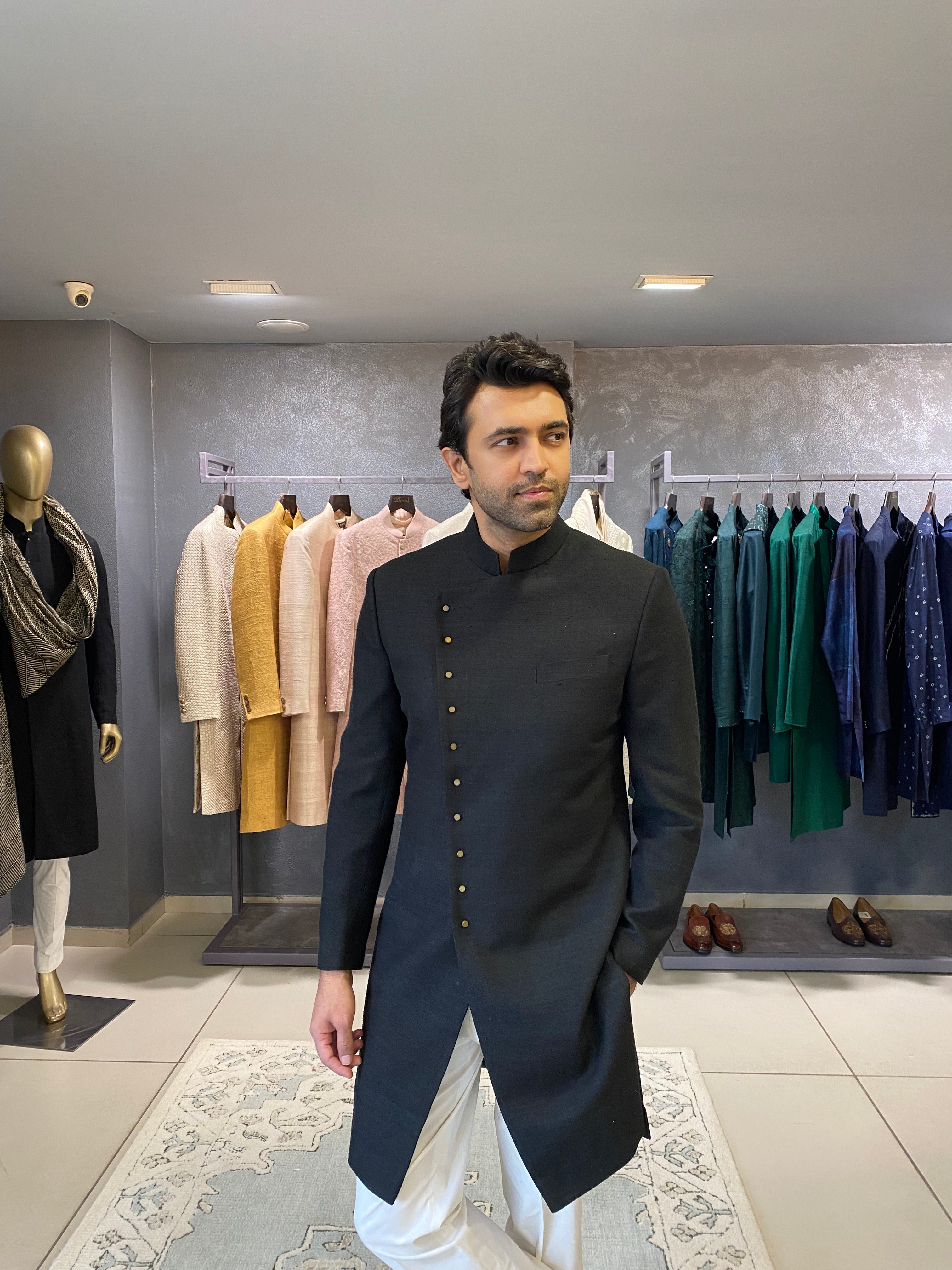 Asymmetrical - Black Kurta Set