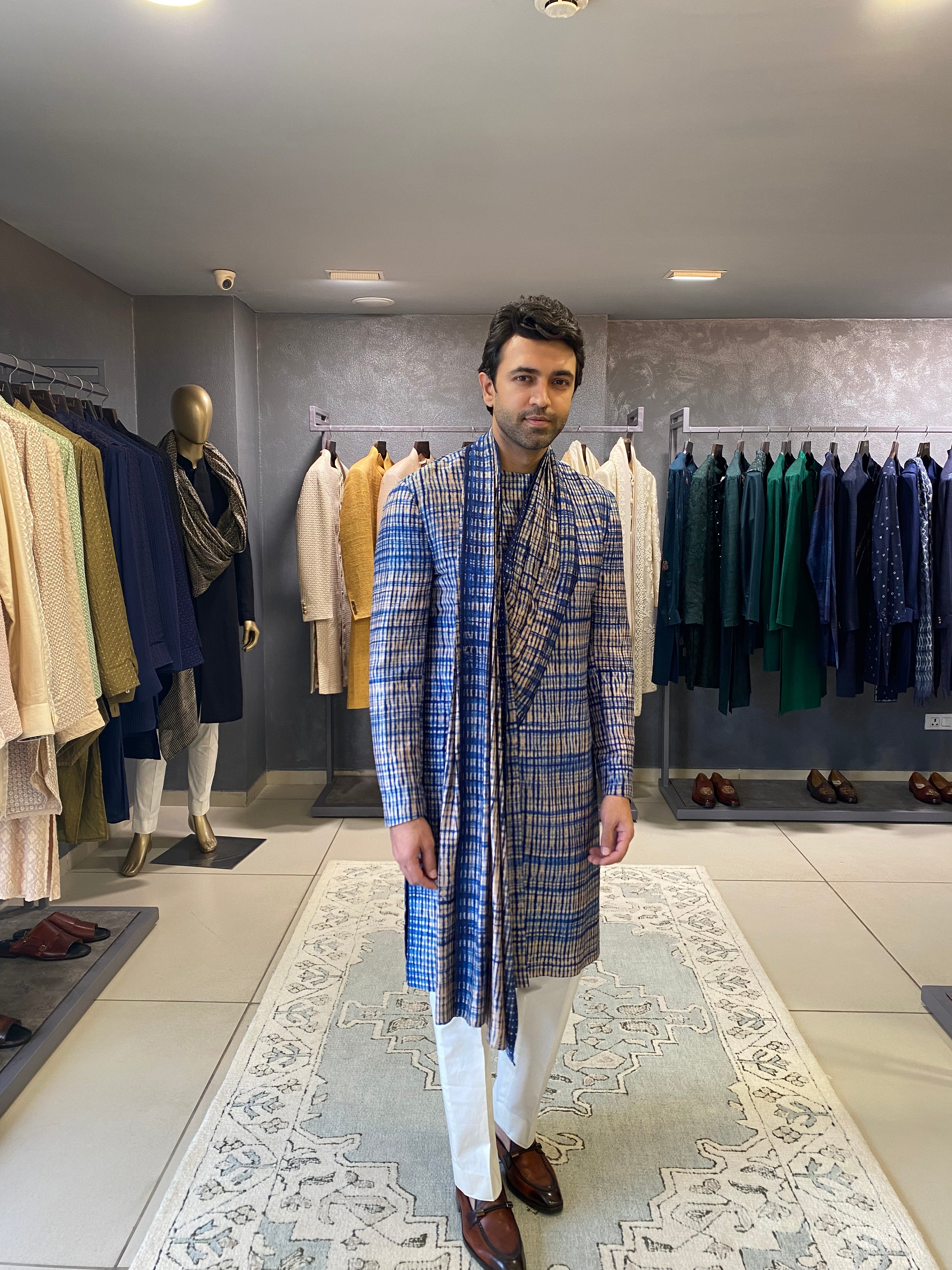 Indigo Printed - Draped Kurta Set