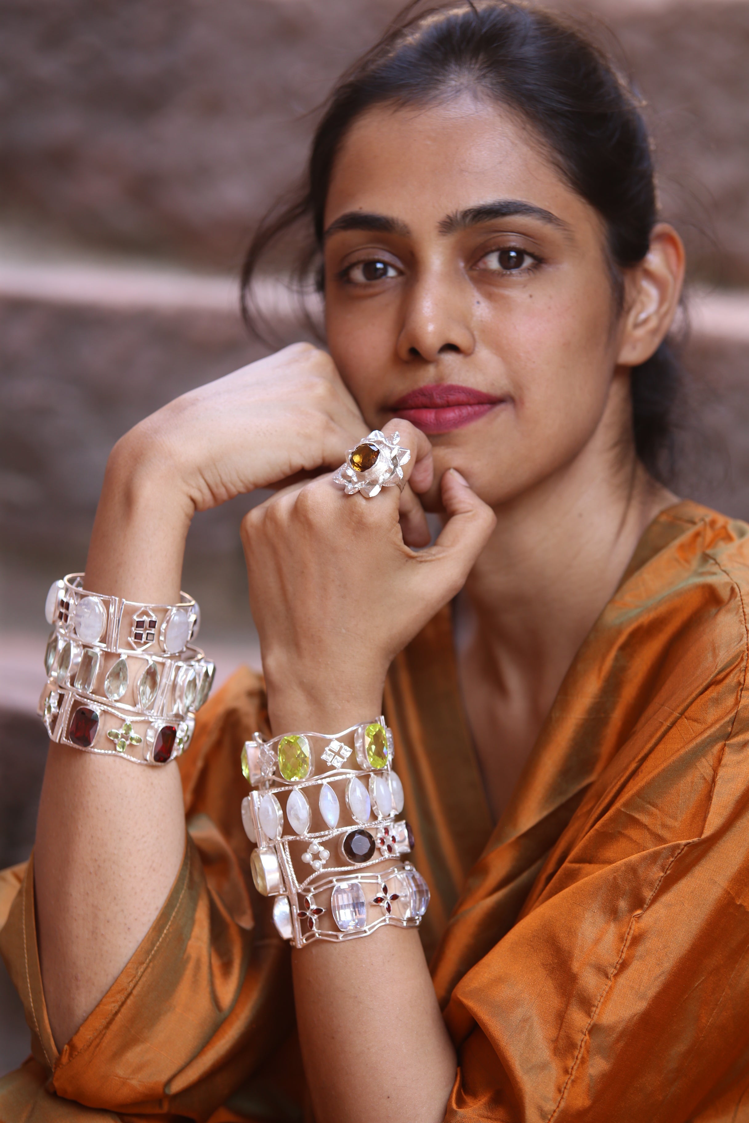 Petal Bloom –   Gemstone Silver  Bracelets