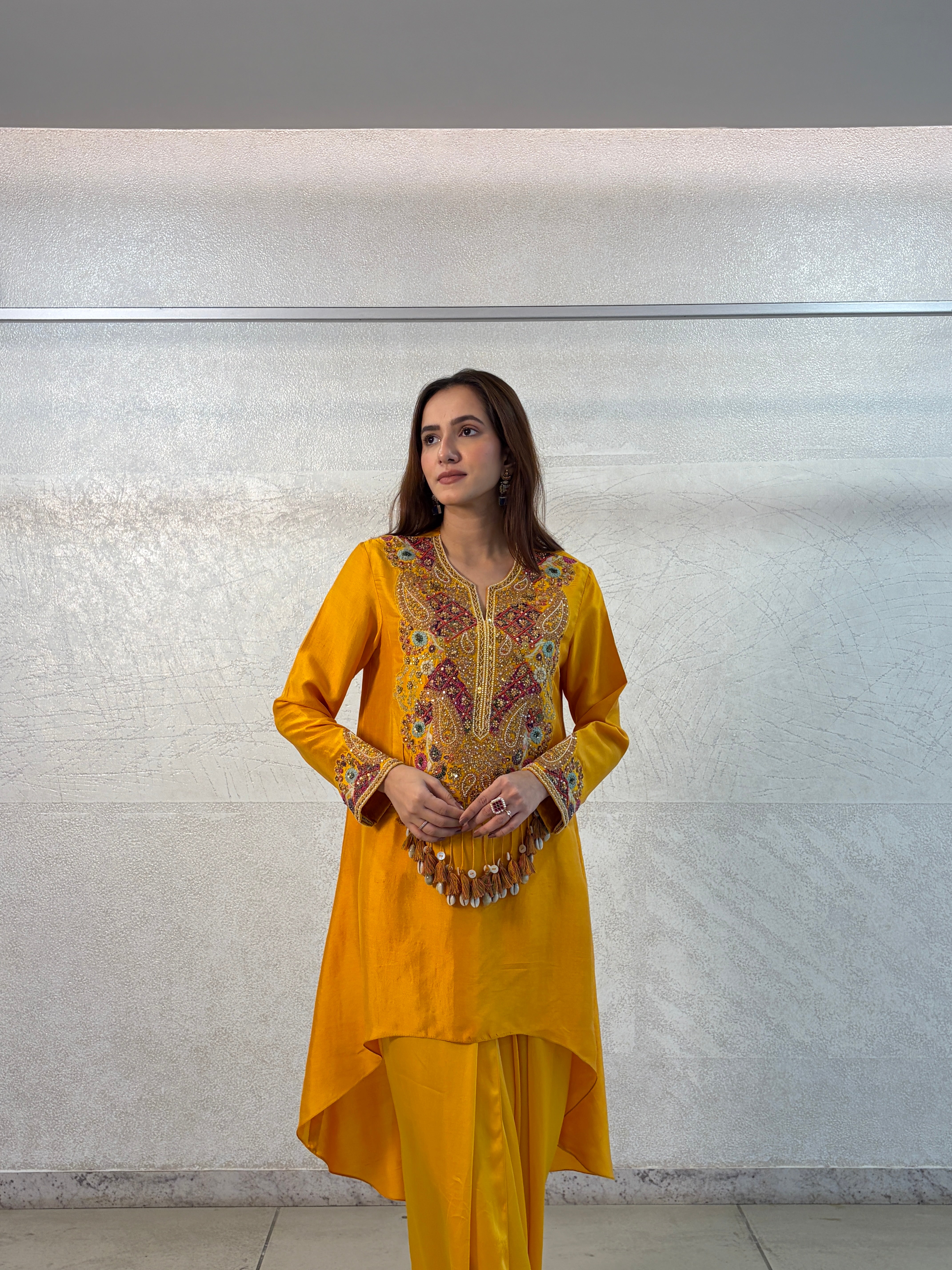 Gulrez Festive pret dhoti set.