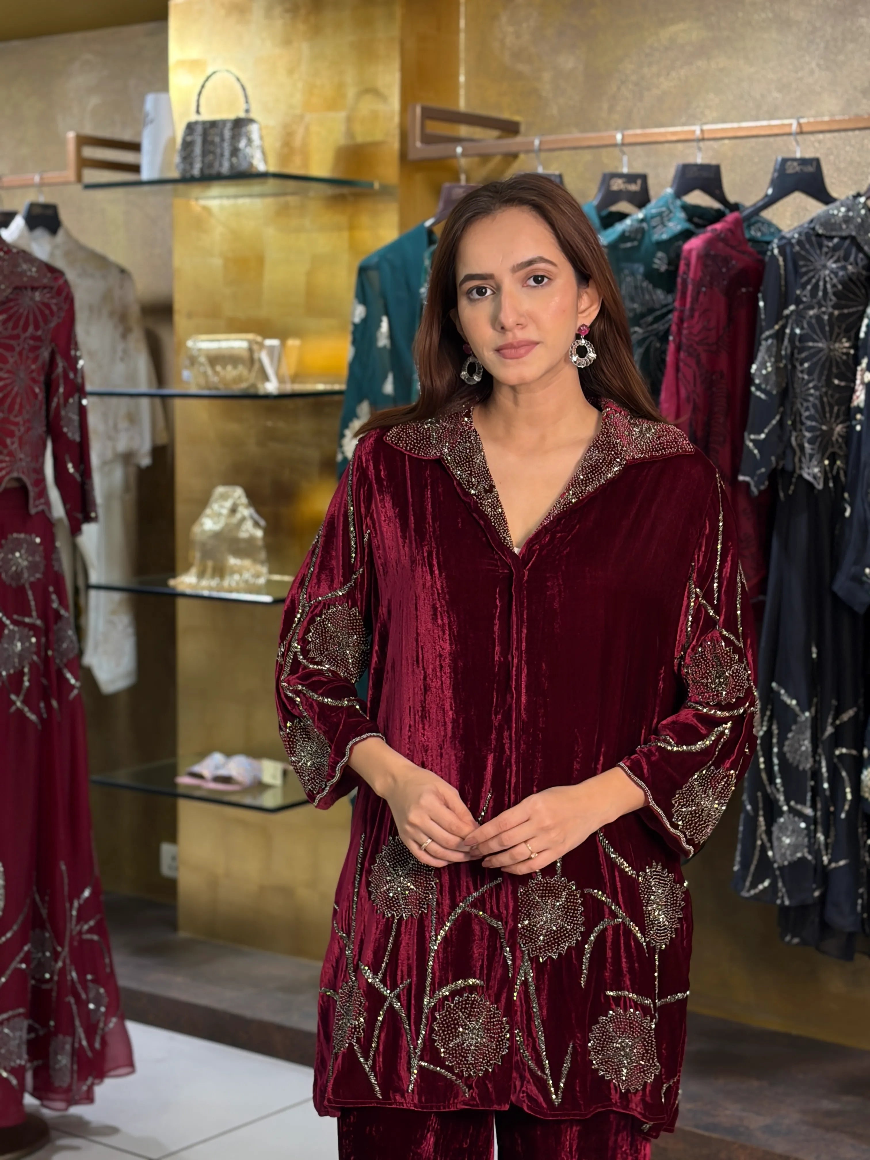 Ruby Silver Velvet SET
