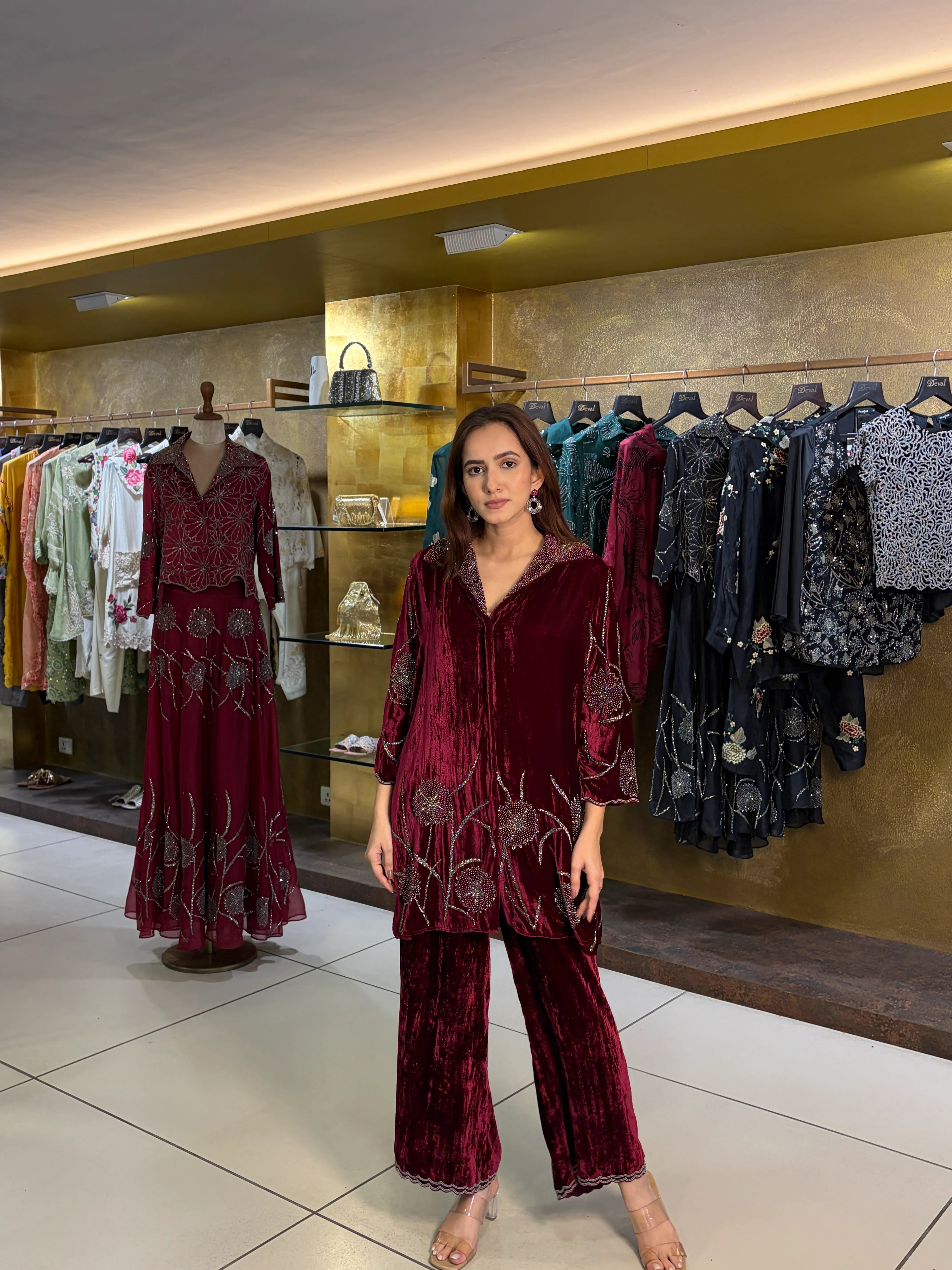 Ruby Silver Velvet SET