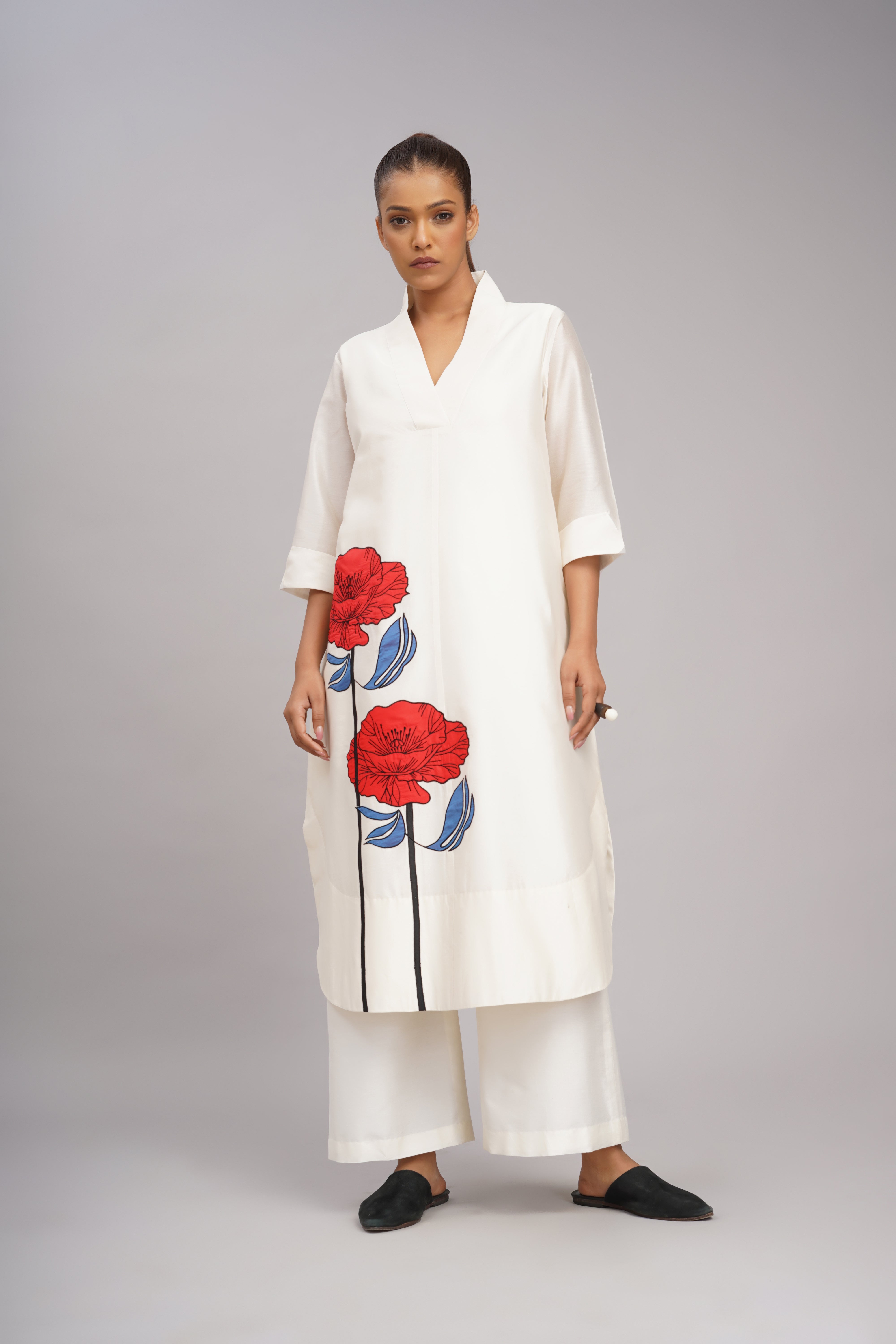Ivory Twin Poppies
