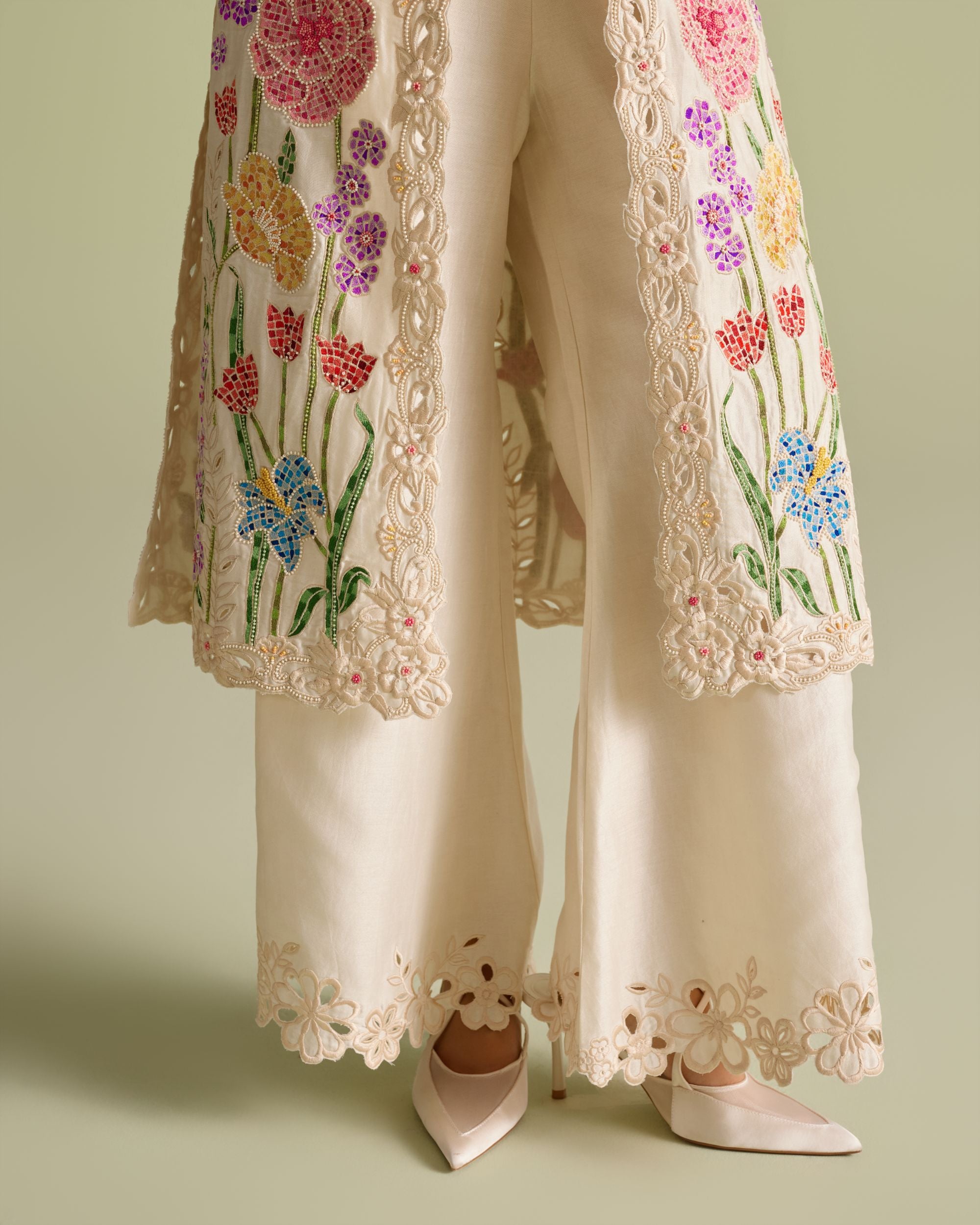 Ivory Mosaic Long Jacket