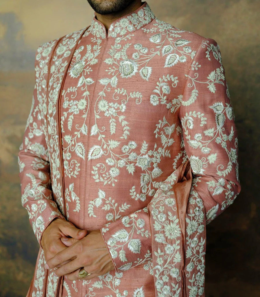 Peach Sherwani Set | Deval Store