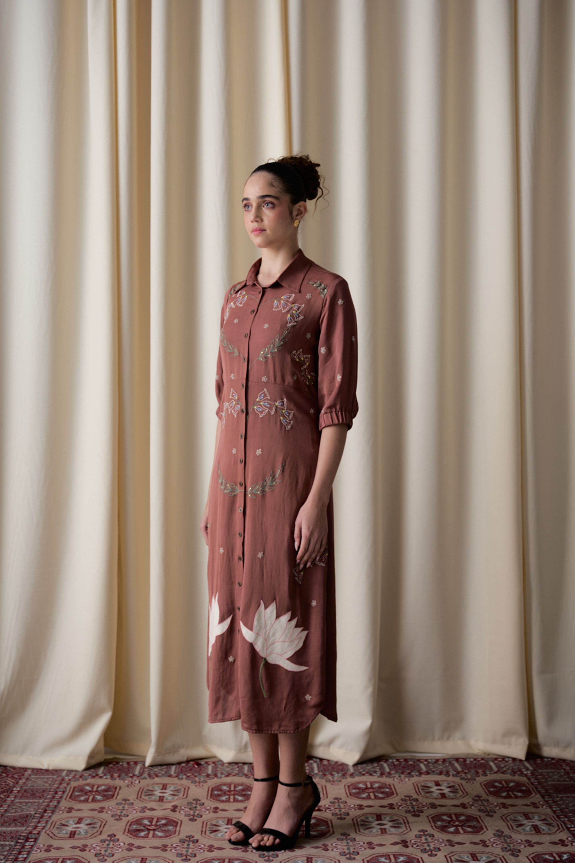 Mocha wildflower dress