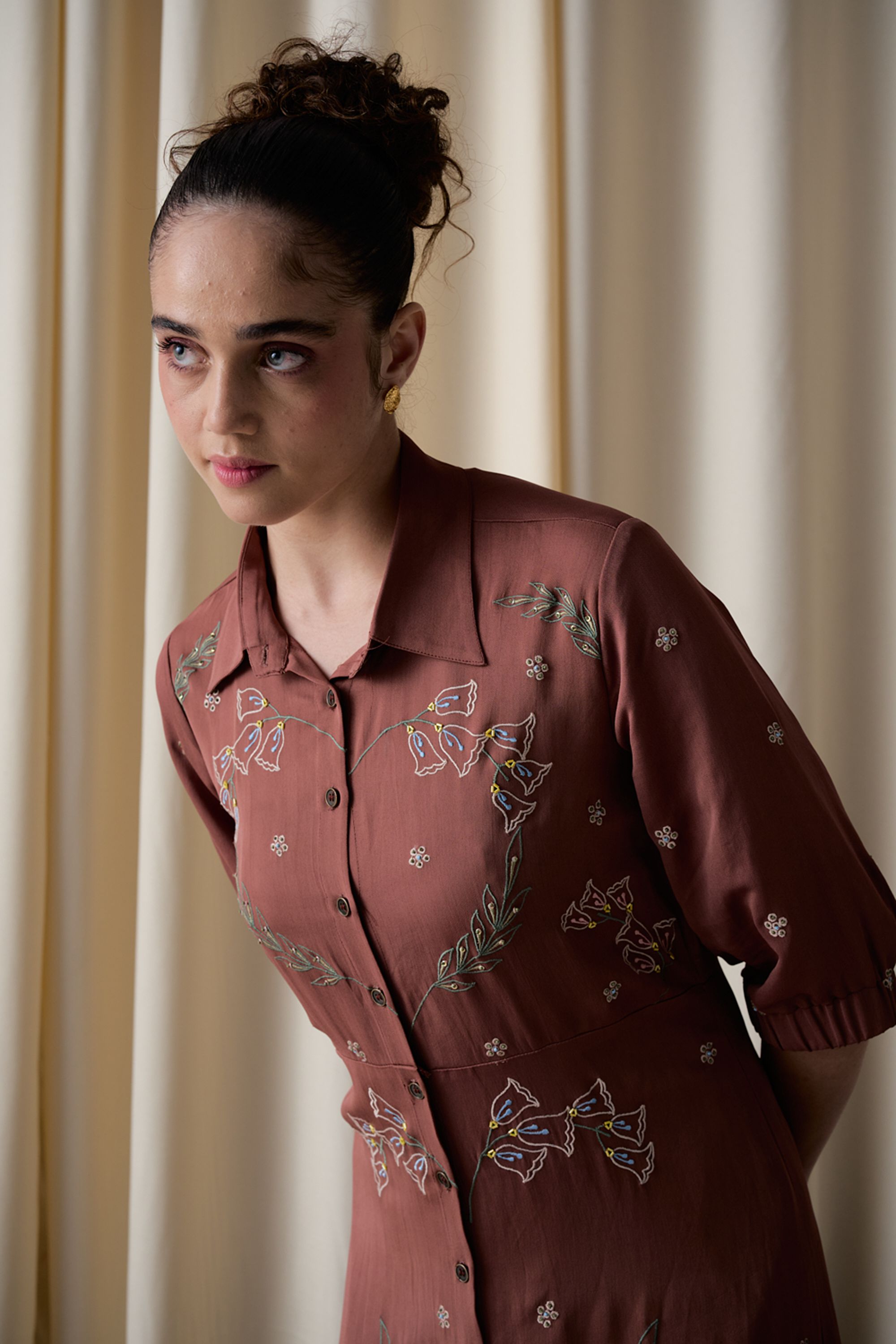 Mocha wildflower dress