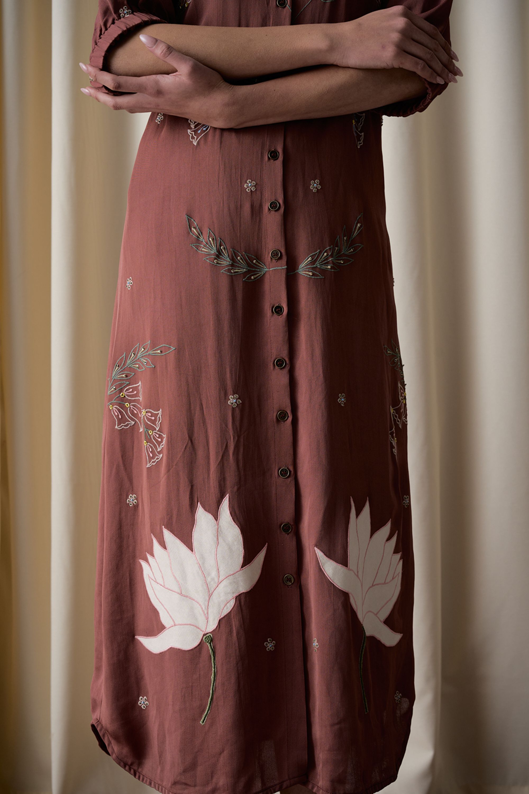 Mocha wildflower dress