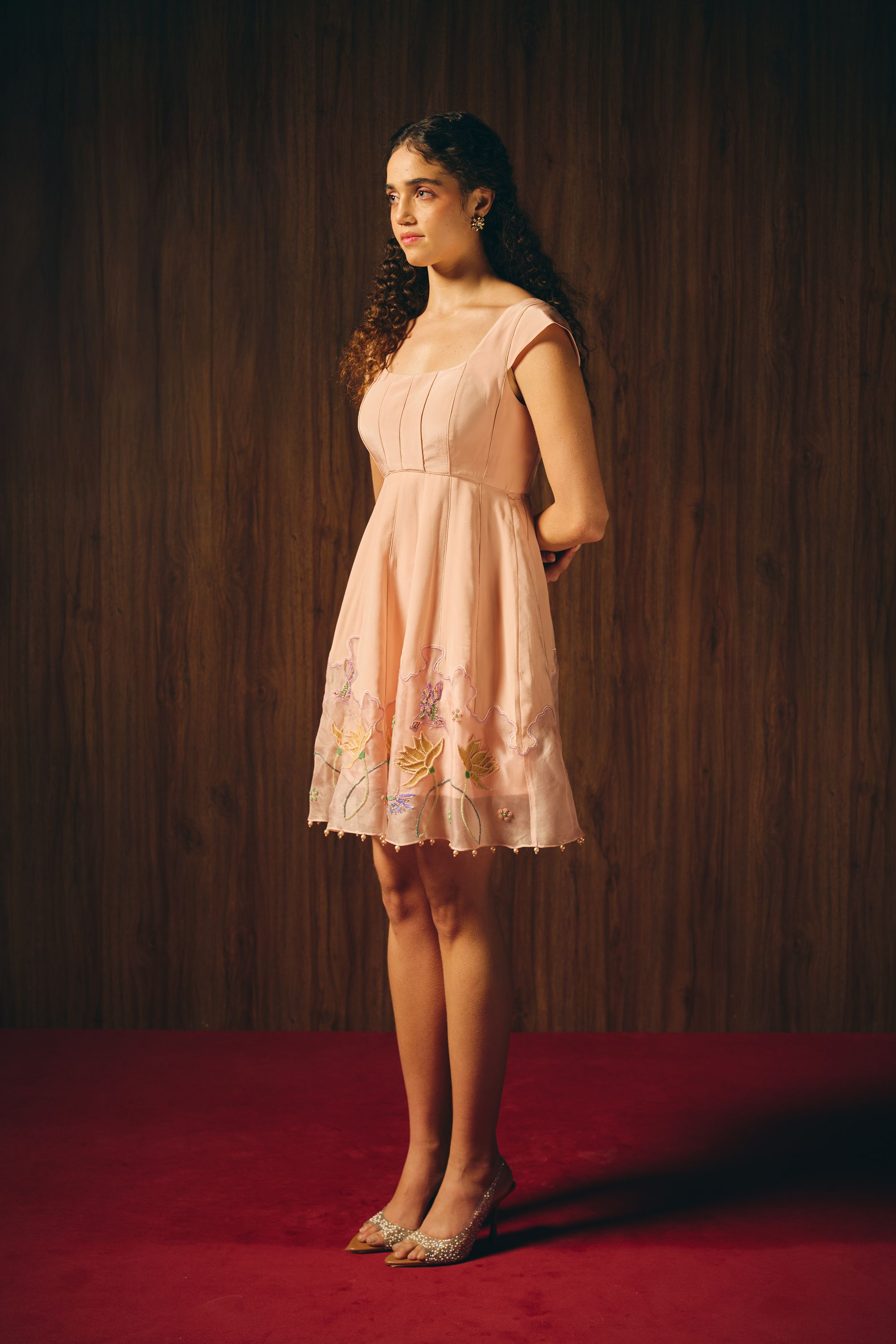 Misty rose short dress