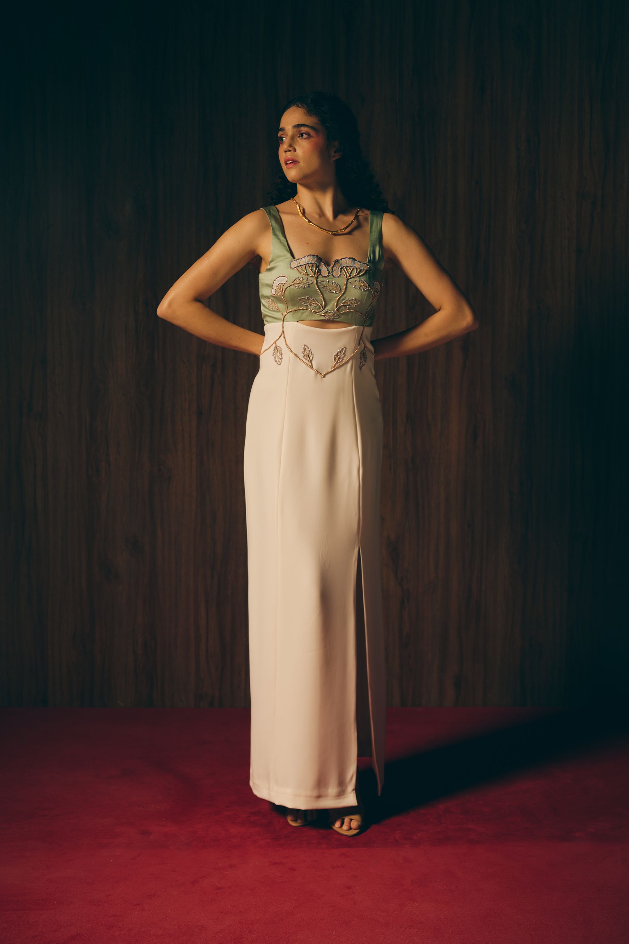  Sage silken gown