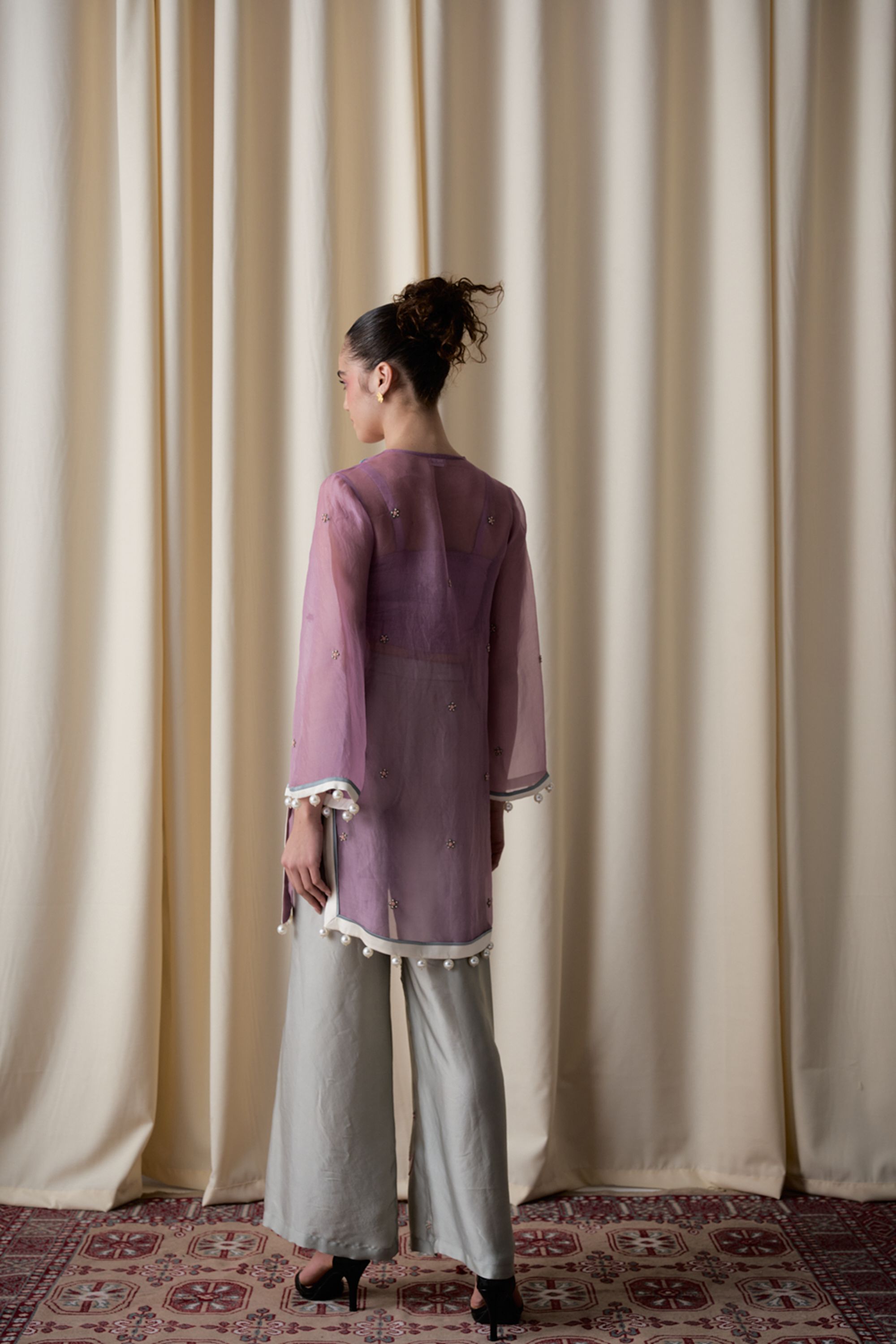 Lilac sheer tunic ensemble