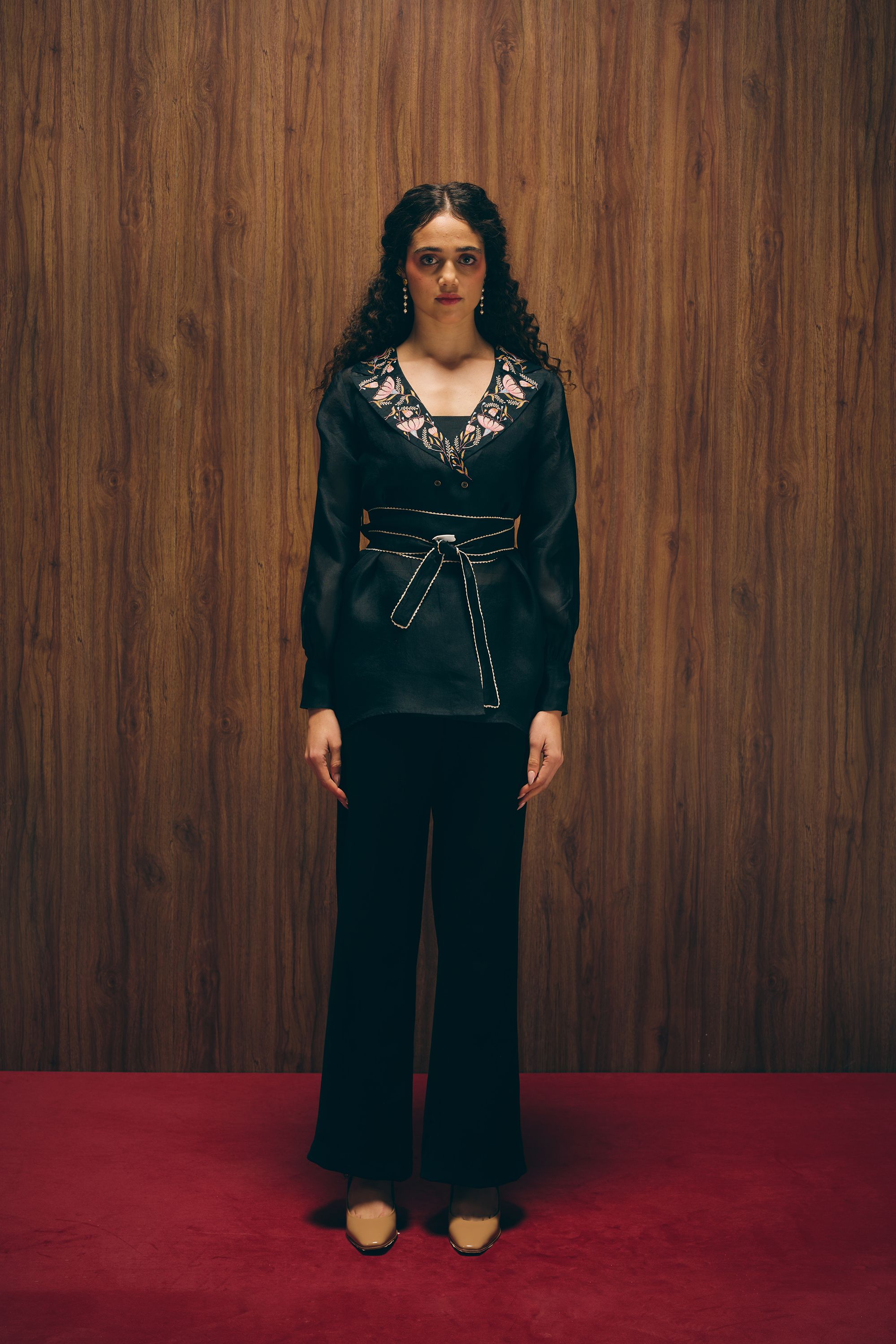 Midnight bloom Pants ensemble