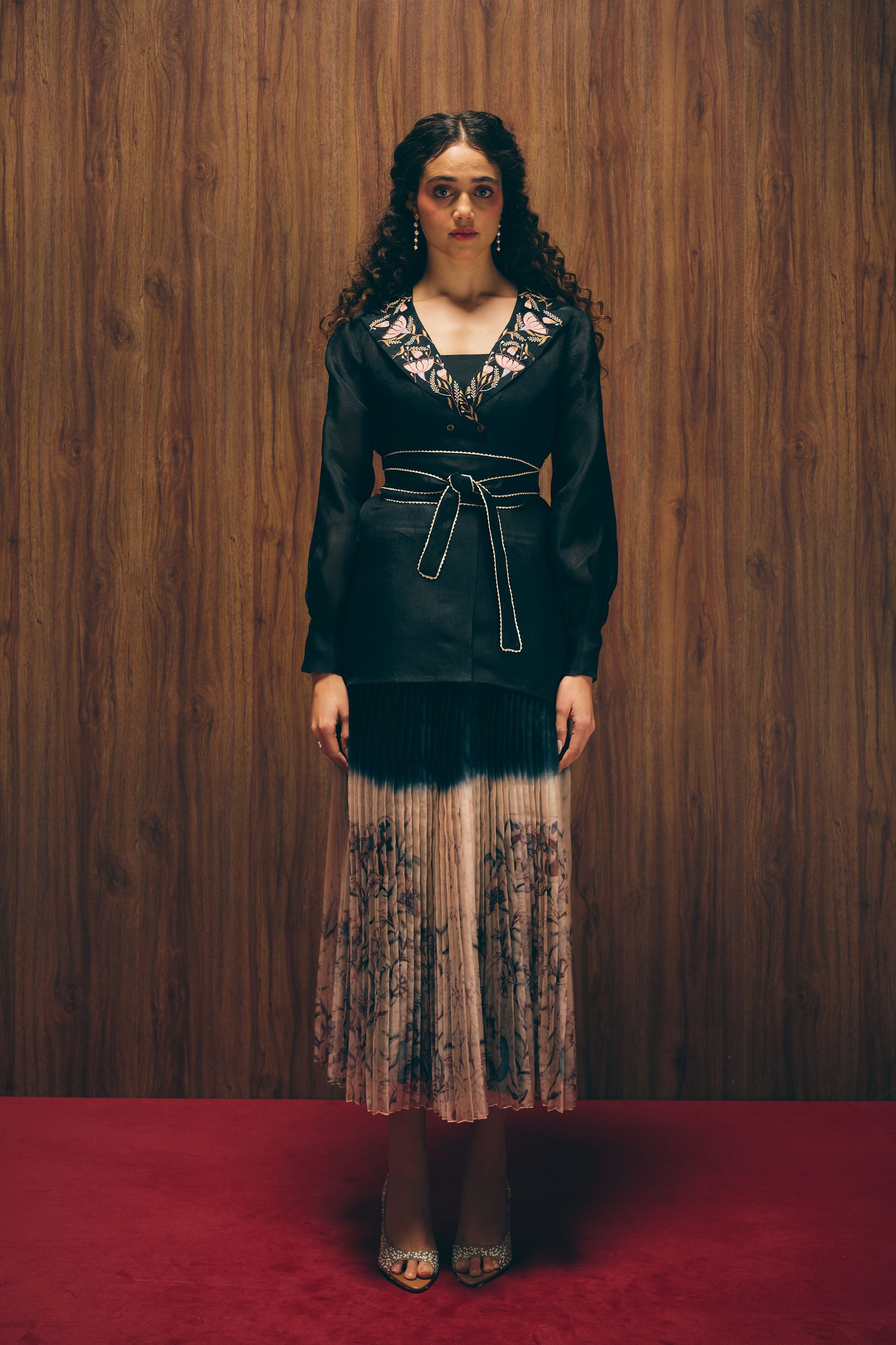 Midnight bloom Skirt ensemble