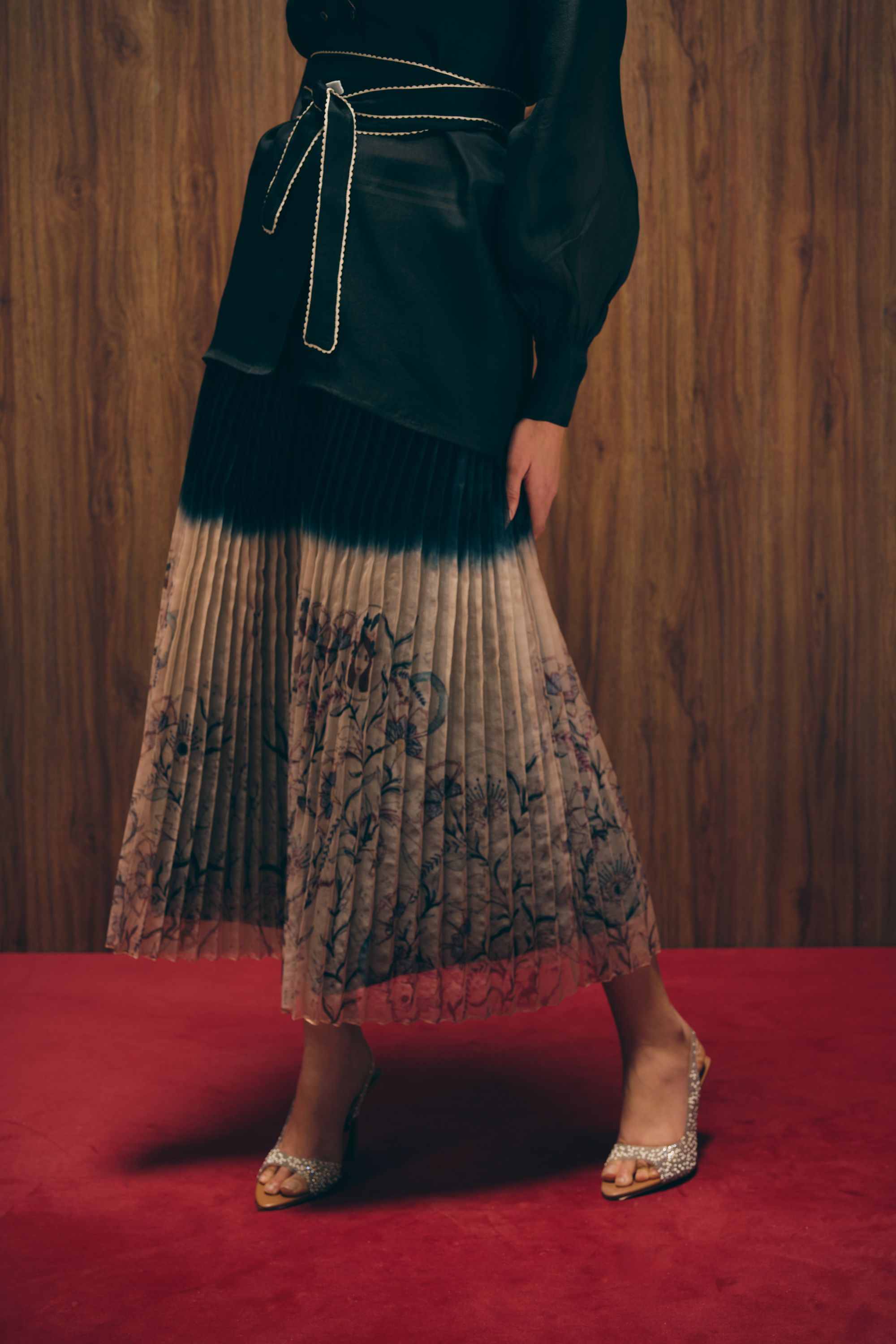 Midnight bloom Skirt ensemble