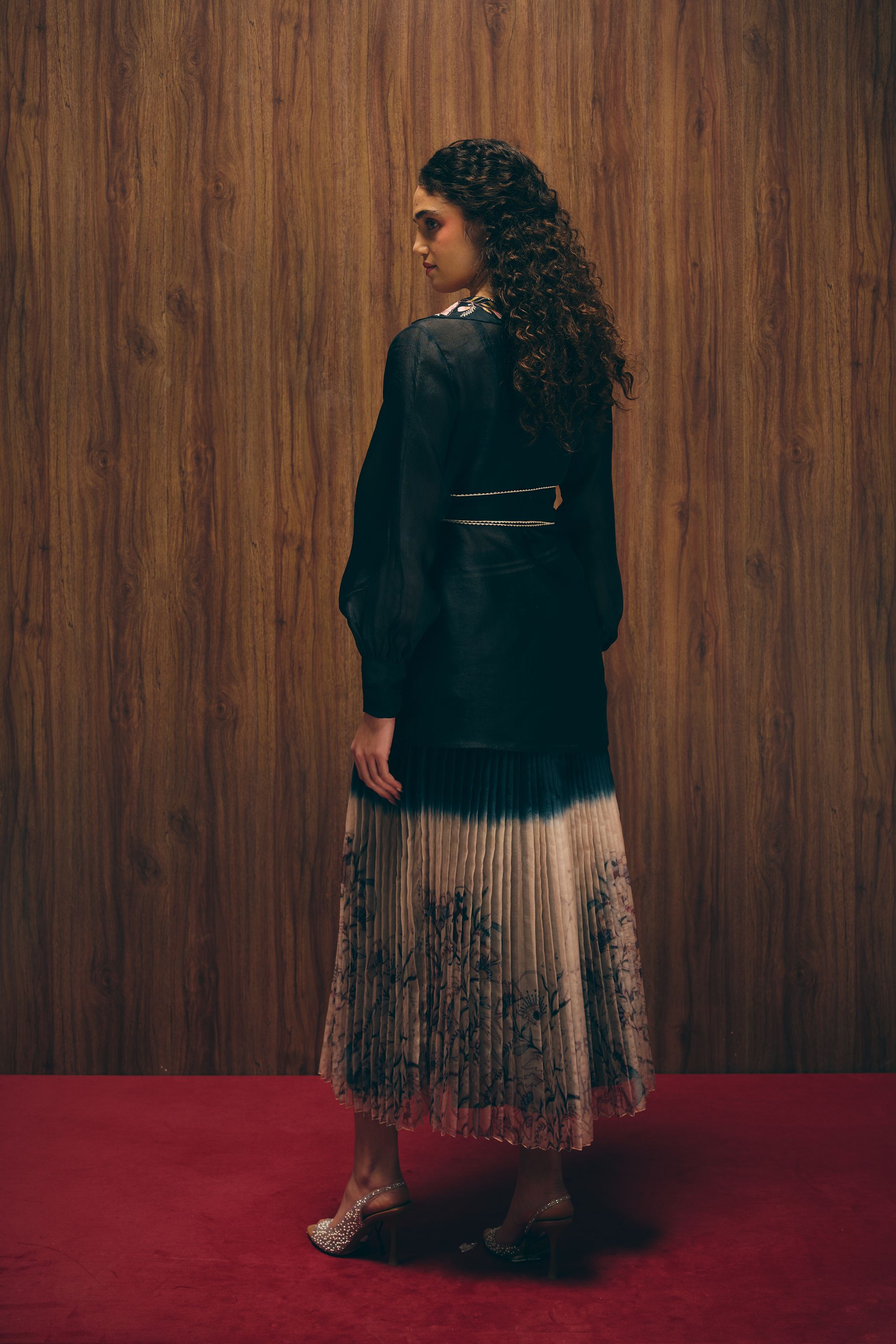 Midnight bloom Skirt ensemble