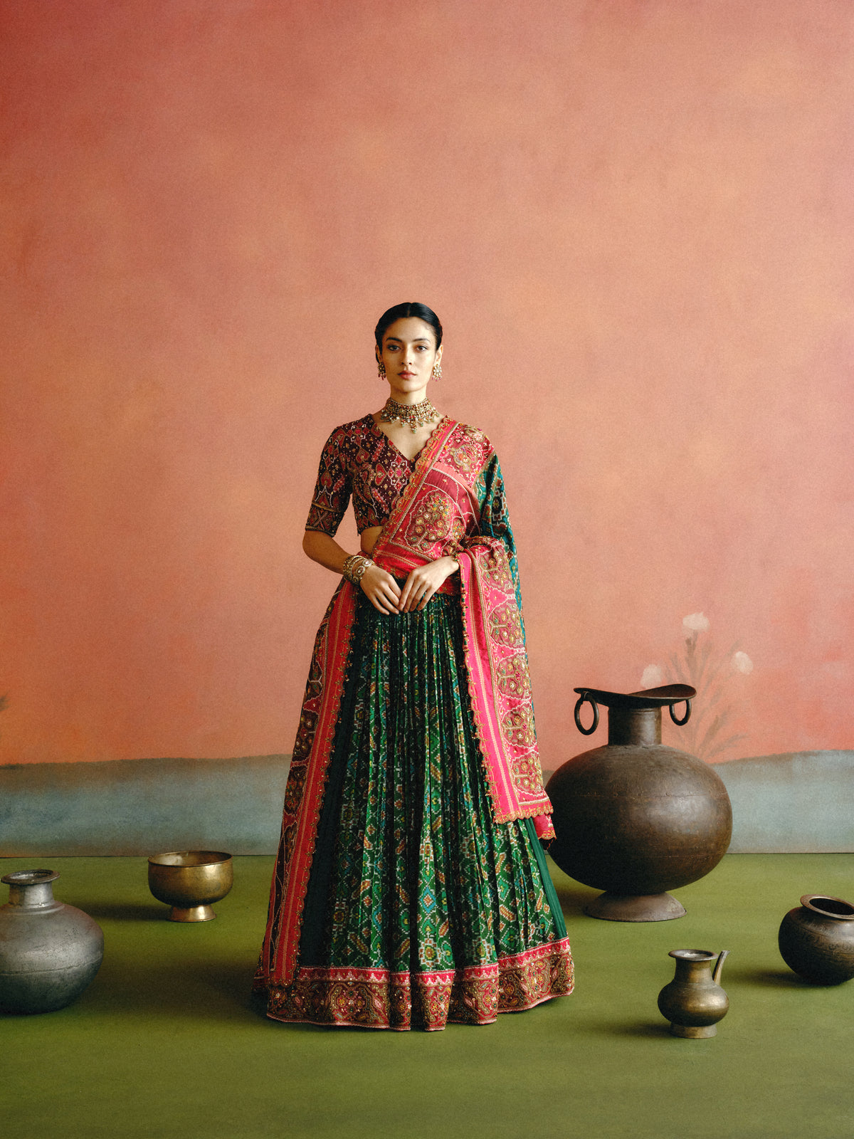 Zarmin Patola Lehenga