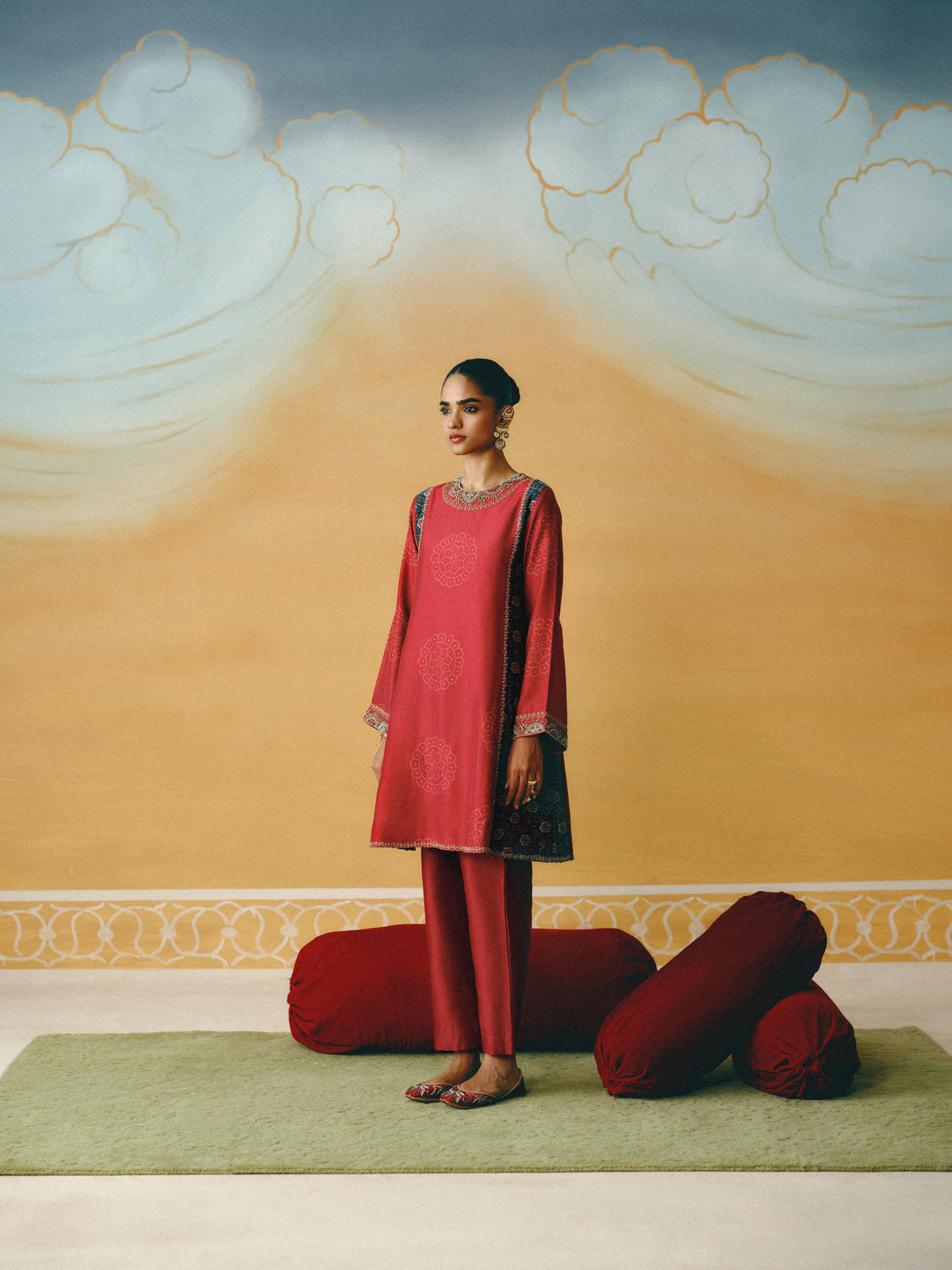 Red Ajrakh Coord Set