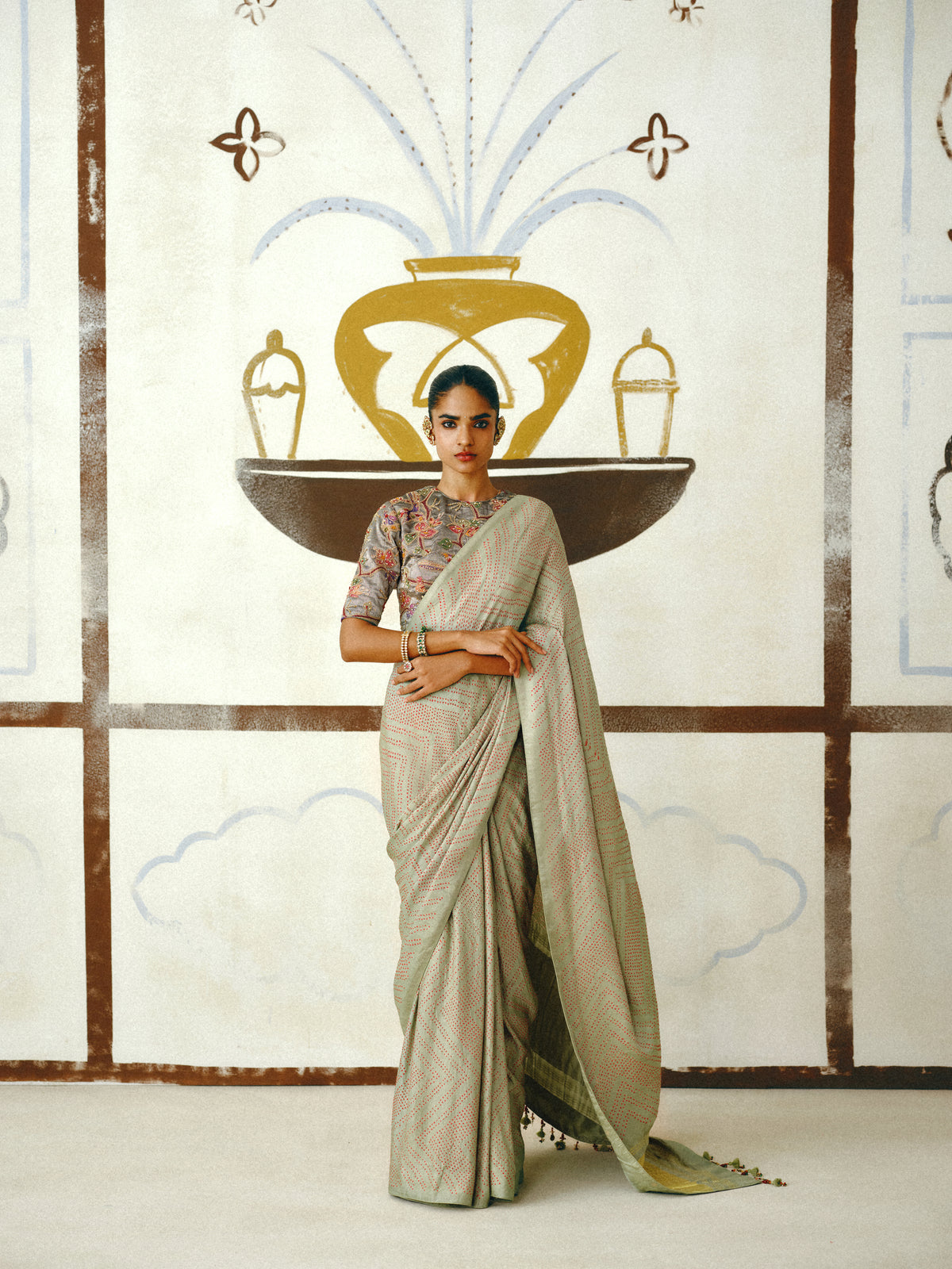 Mint & Tissue Bandhani Saree