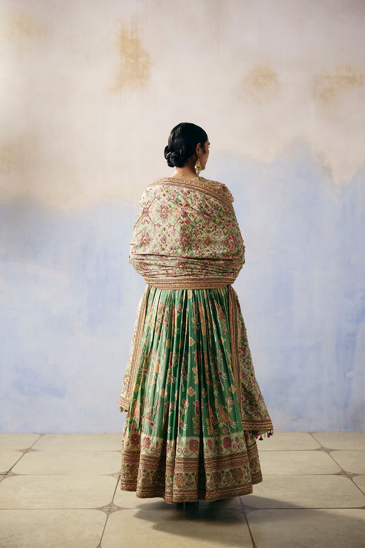 Royal Green Patola Anarkali