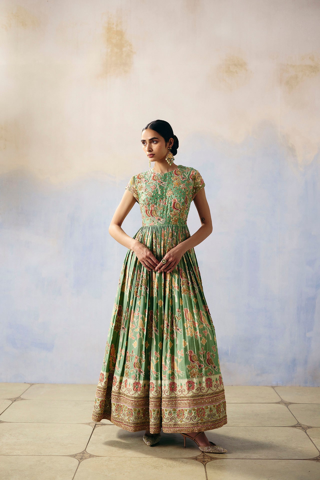 Royal Green Patola Anarkali