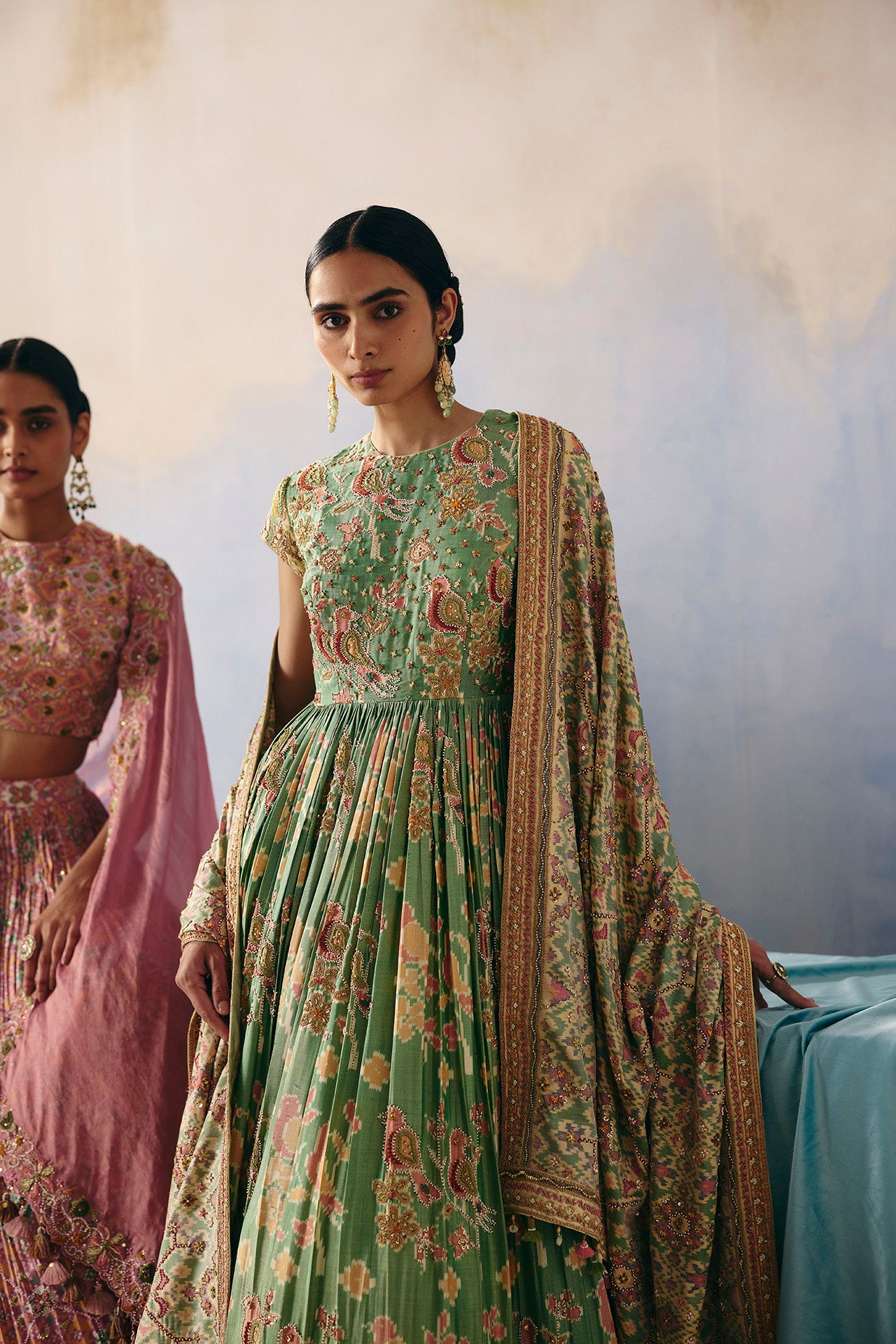 Royal Green Patola Anarkali