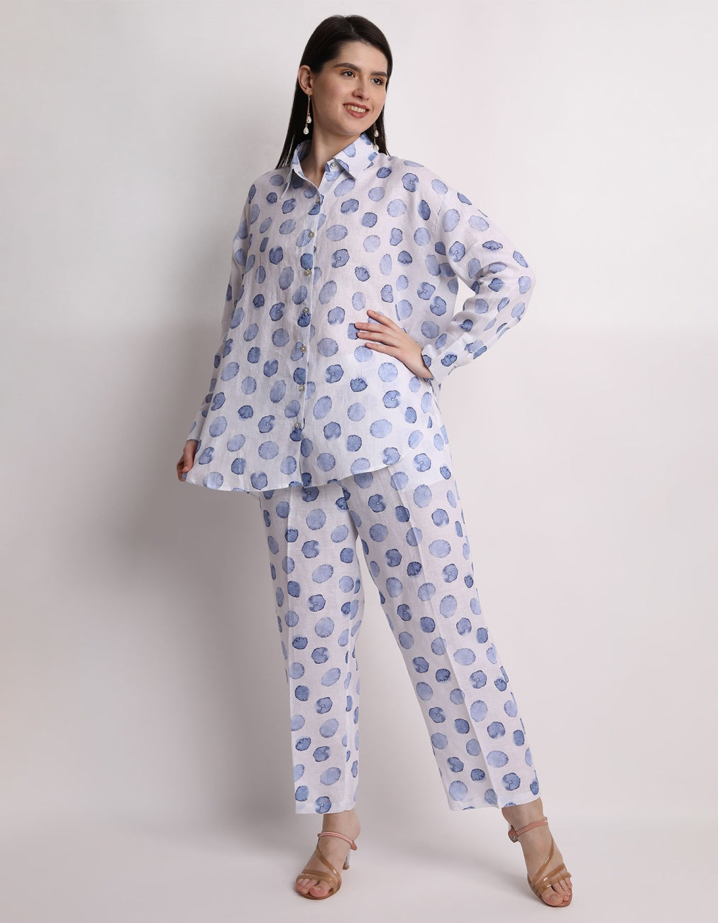 Blue Dot Print Shirt