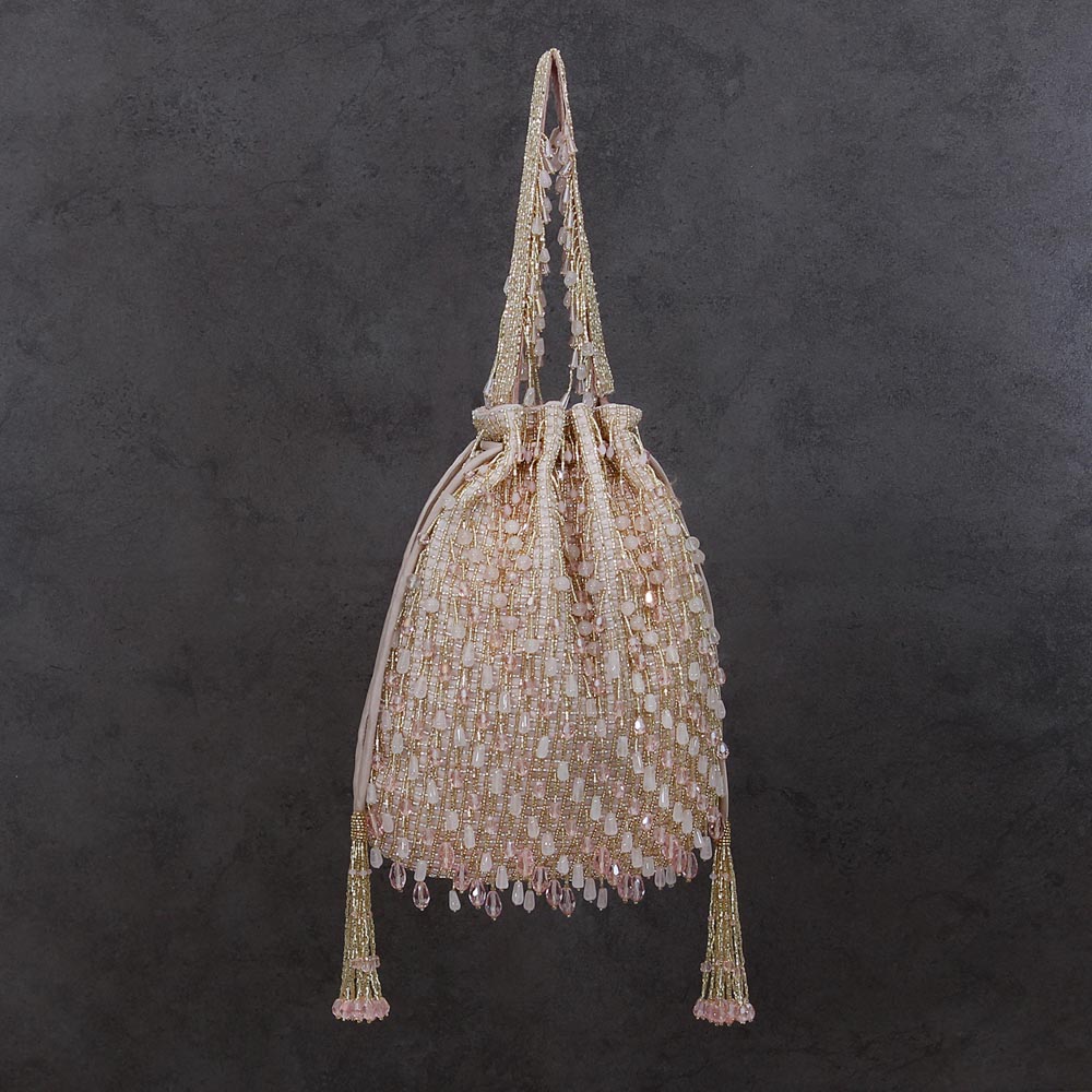 Opal Potli Rose Quartz Pink With Handle