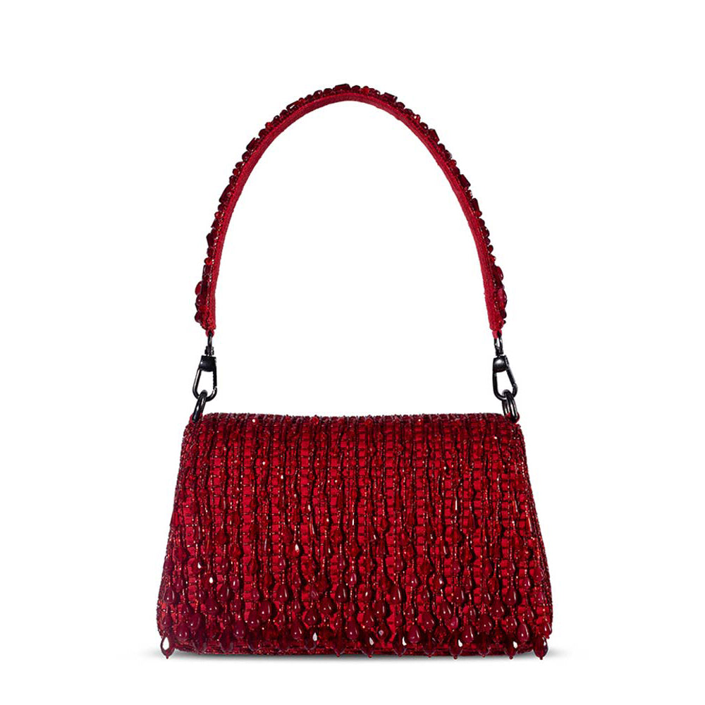 Opal Medium Trapezium with Handle Bag Carnelian Red