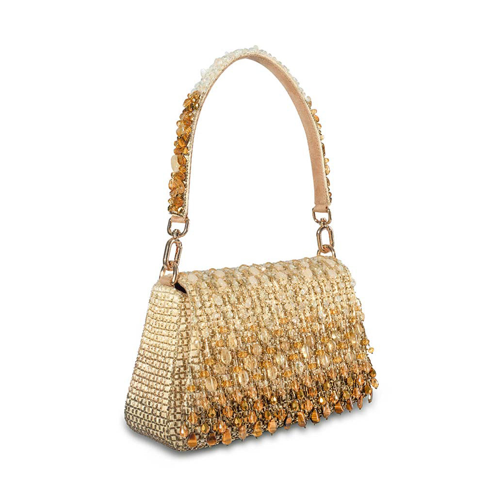 Opal Medium Trapezium with Handle Bag Peerless Gold